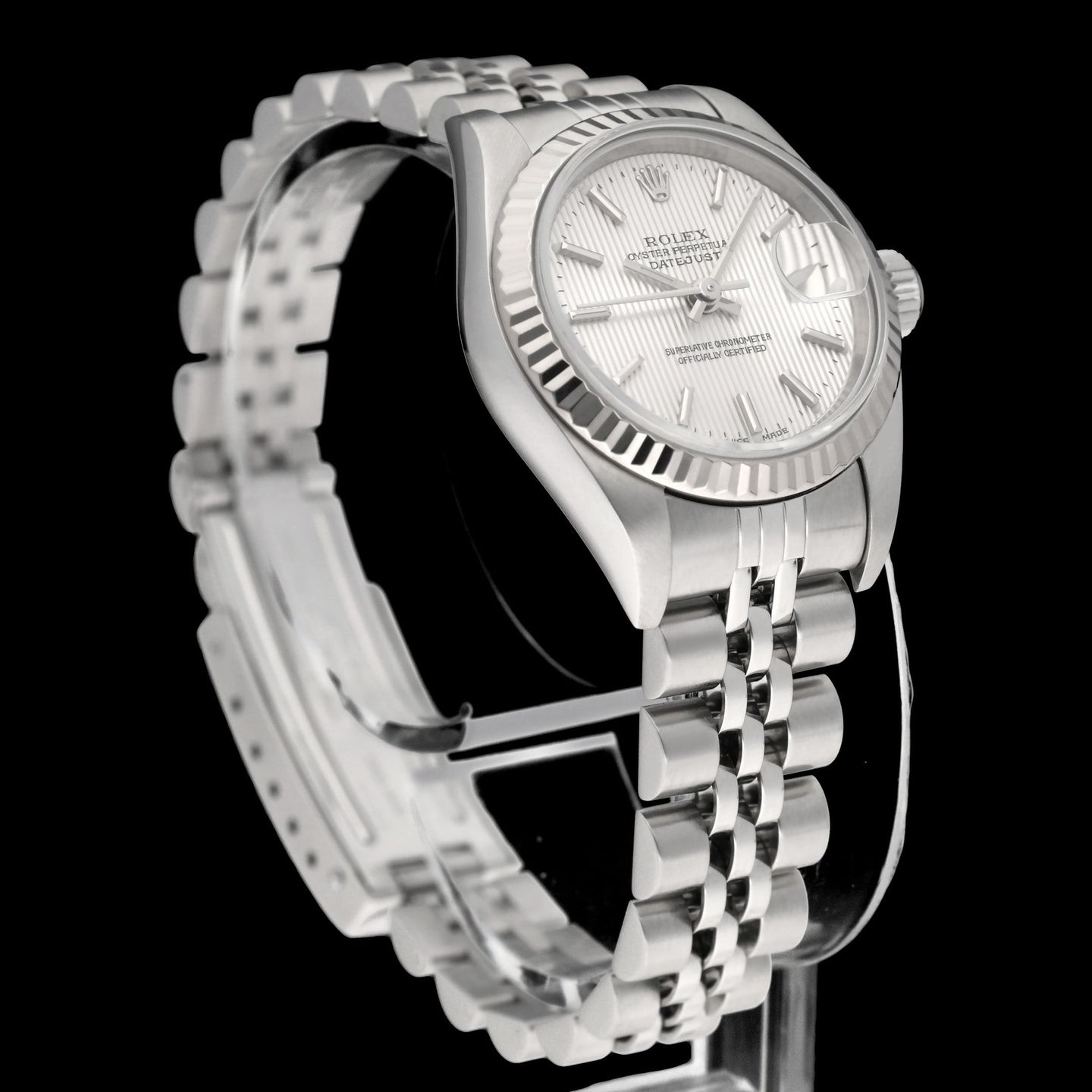 Rolex Lady-Datejust 79174 (2004) - Zilver wijzerplaat 26mm Staal (6/8)