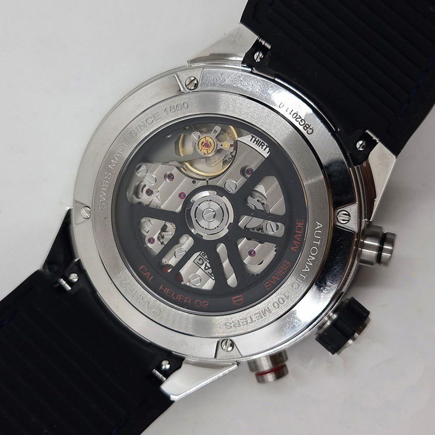 TAG Heuer Carrera CBG2011.FC6430 (2025) - Transparant wijzerplaat 43mm Staal (7/8)