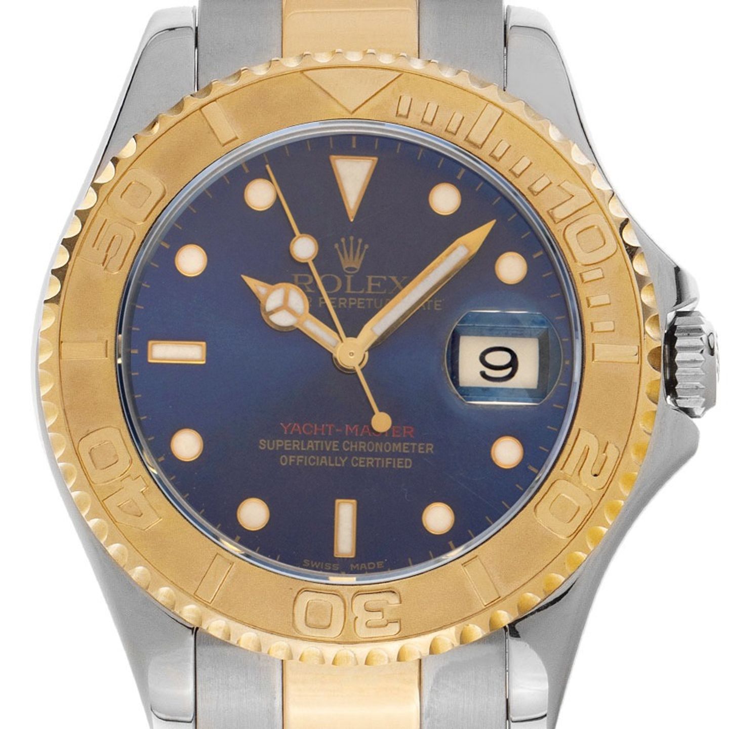 Rolex Yacht-Master 168623 (2000) - Blue dial 35 mm Gold/Steel case (1/8)