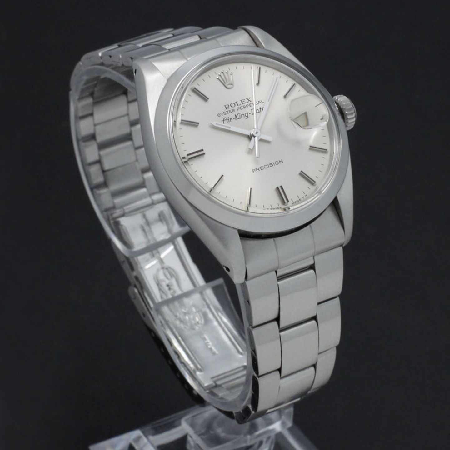 Rolex Air-King Date 5700 (1971) - Silver dial 34 mm Steel case (3/7)