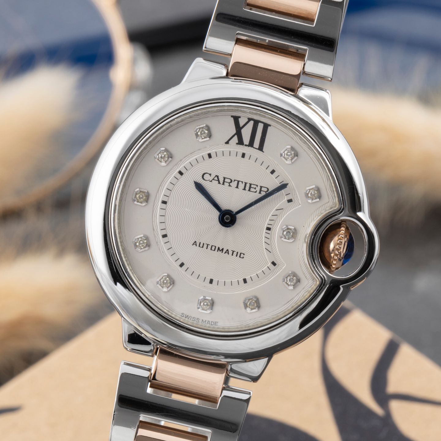 Cartier Ballon Bleu 33mm WE902044 (2015) - Silver dial 33 mm Gold/Steel case (3/8)