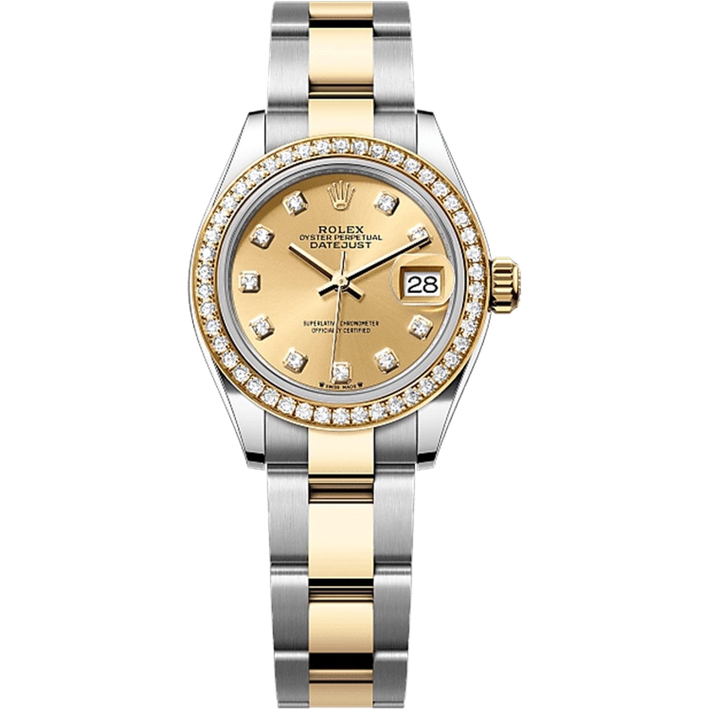Rolex Lady-Datejust 279383RBR (2025) - Champagne dial 28 mm Gold/Steel case (1/1)