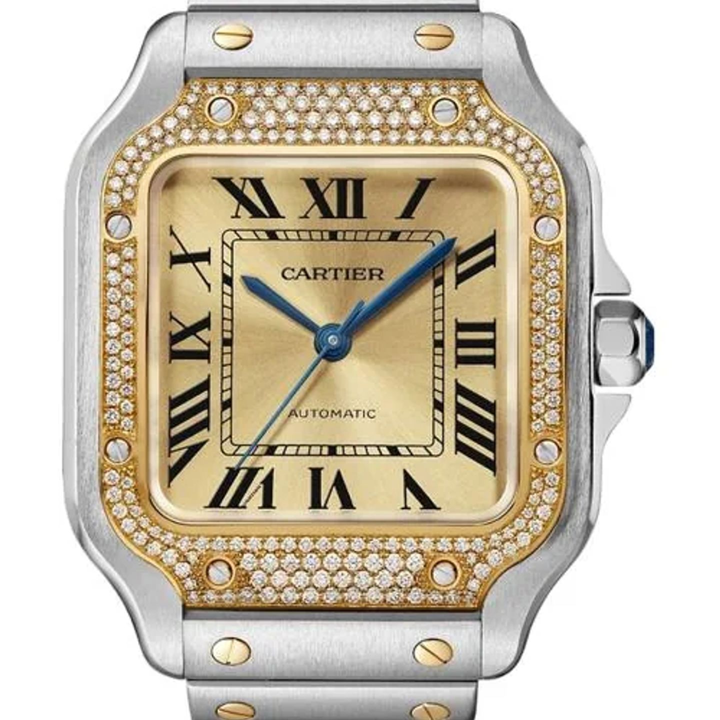 Cartier Santos W3SA0007 (2026) - Gold dial 42 mm Gold/Steel case (1/1)