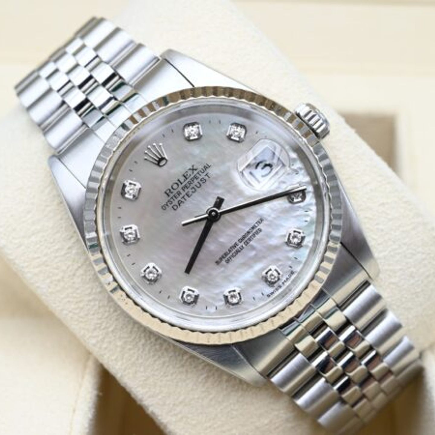 Rolex Datejust 36 16234 (1999) - Pearl dial 36 mm Steel case (1/8)