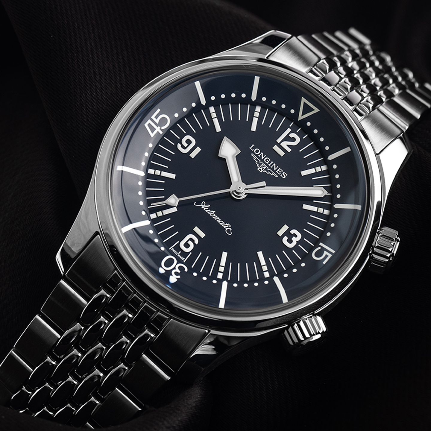 Longines Legend Diver L3.764.4.90.6 (2024) - Blauw wijzerplaat 39mm Staal (3/7)