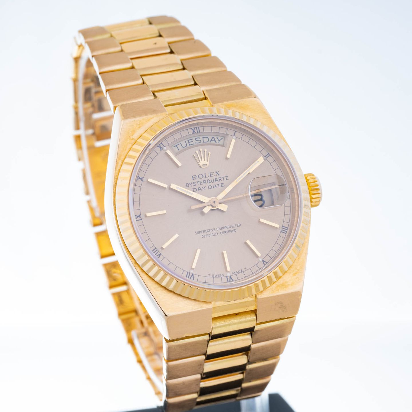 Rolex Day-Date Oysterquartz 19018 (1978) - Gold dial 36 mm Yellow Gold case (5/7)