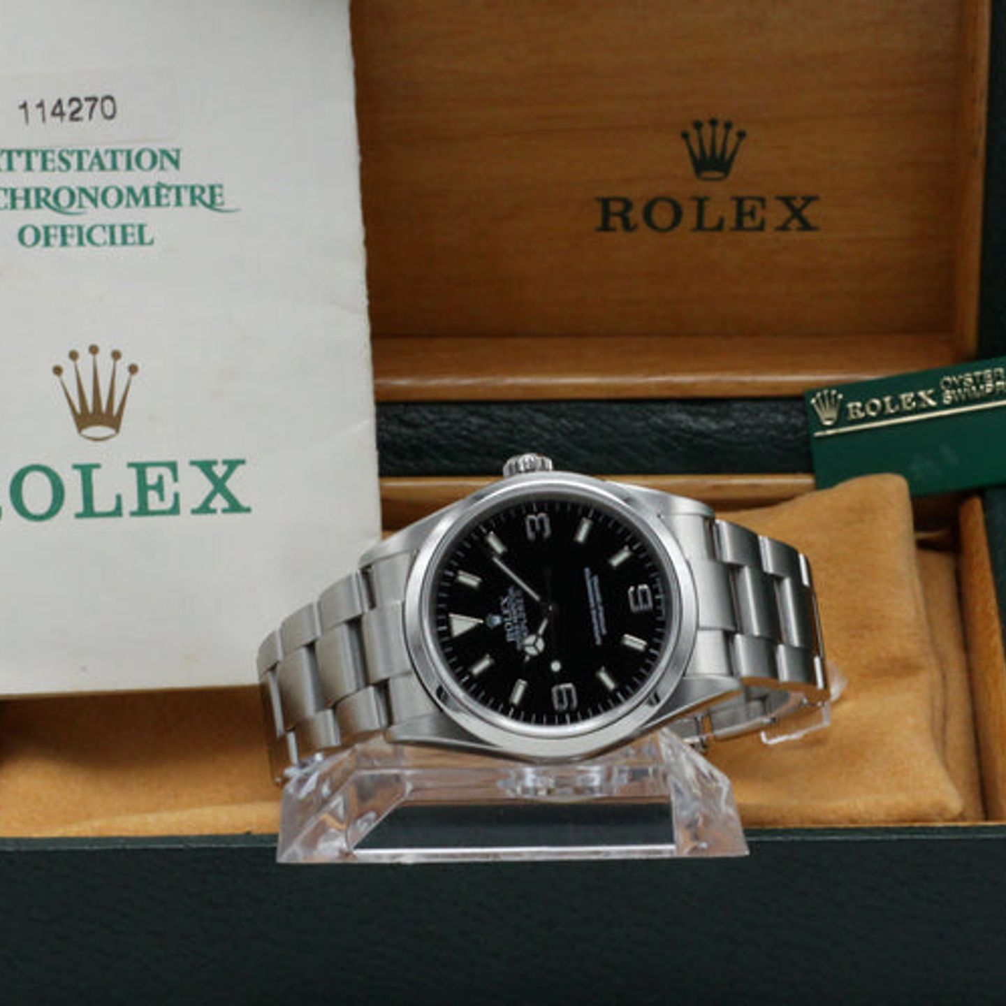 Rolex Explorer 114270 (2001) - Zwart wijzerplaat 36mm Staal (3/7)