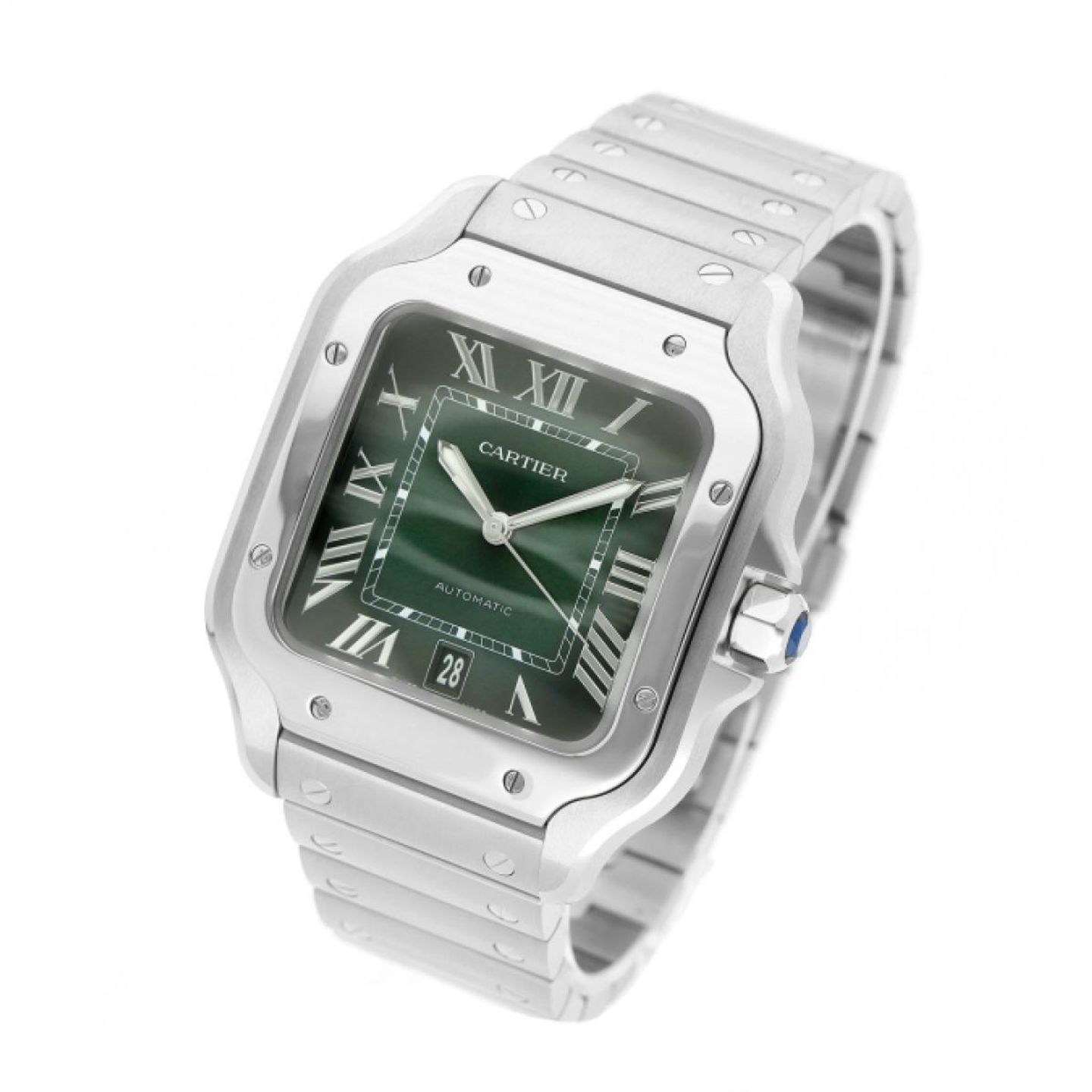 Cartier Santos WSSA0062 (2023) - Green dial 40 mm Steel case (2/5)
