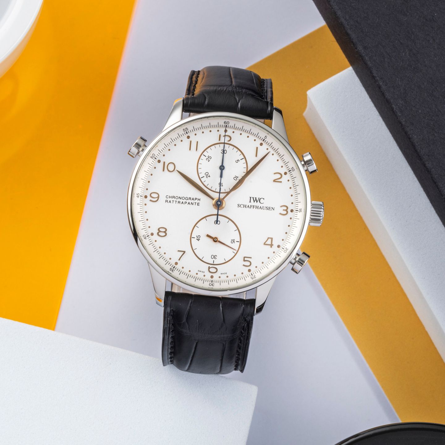 IWC Portuguese Chronograph IW371202 (Onbekend (willekeurig serienummer)) - Zilver wijzerplaat 41mm Staal (1/8)