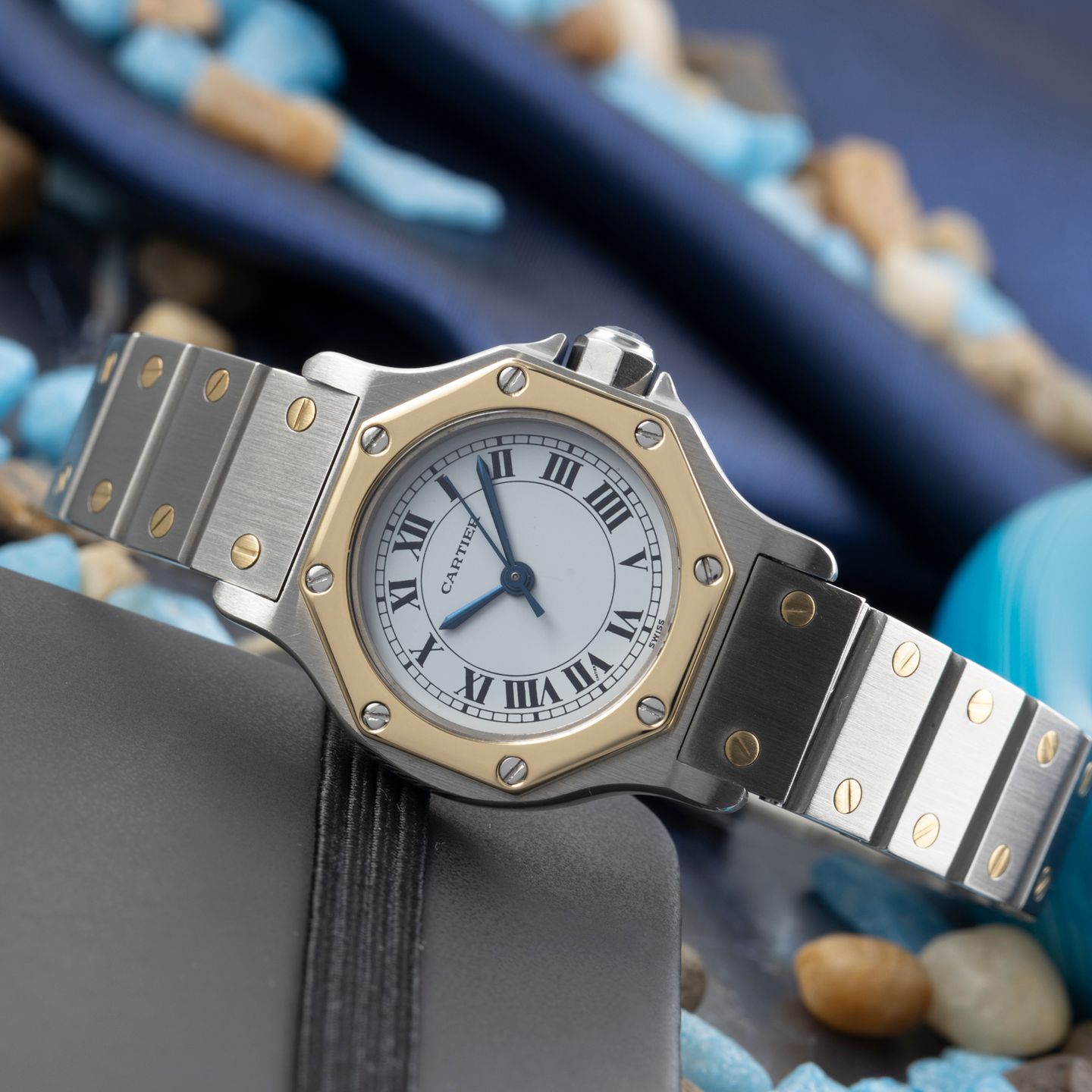 Cartier Santos 0907 (1990) - 25mm Goud/Staal (2/8)