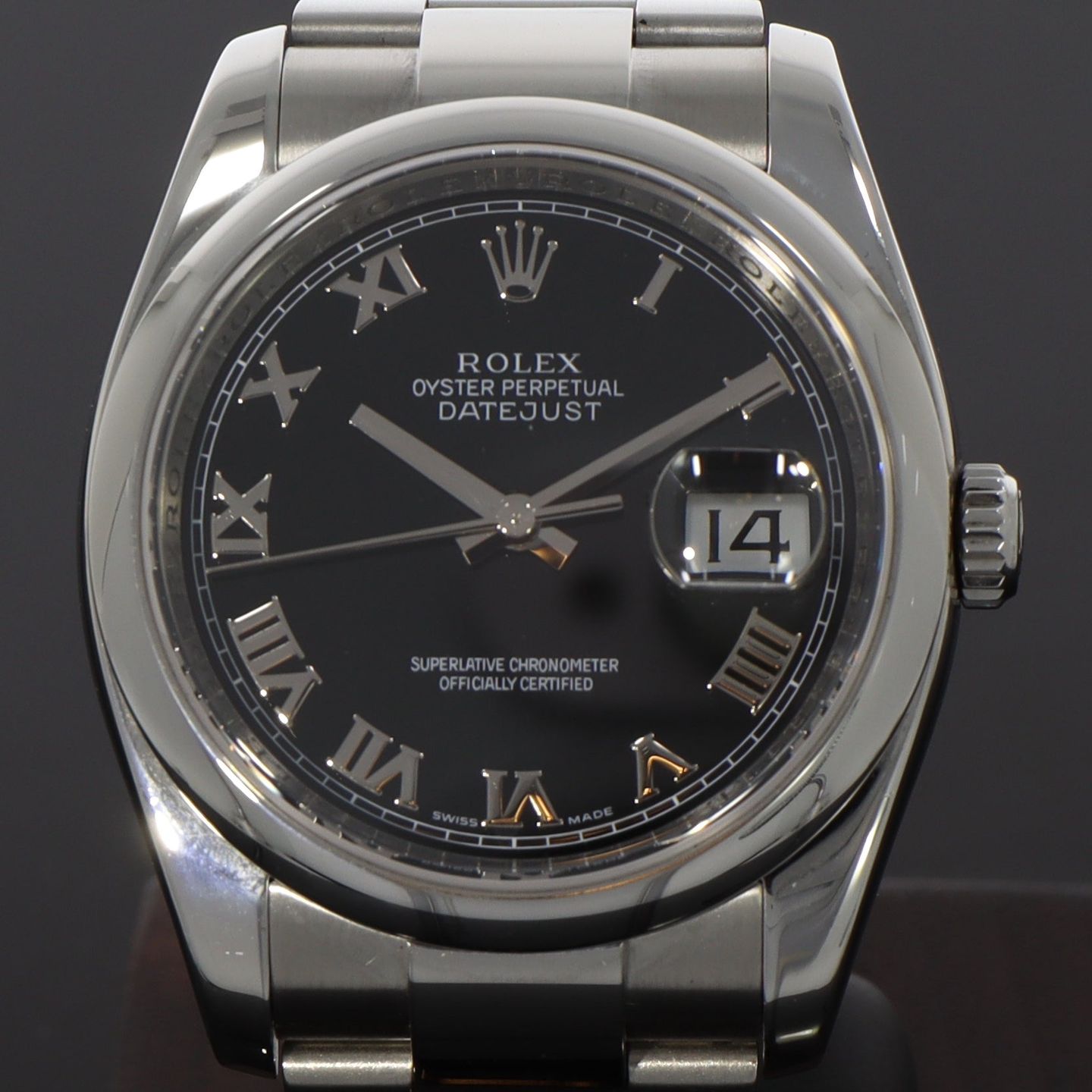 Rolex Datejust 36 116200 (2010) - Black dial 36 mm Steel case (1/8)