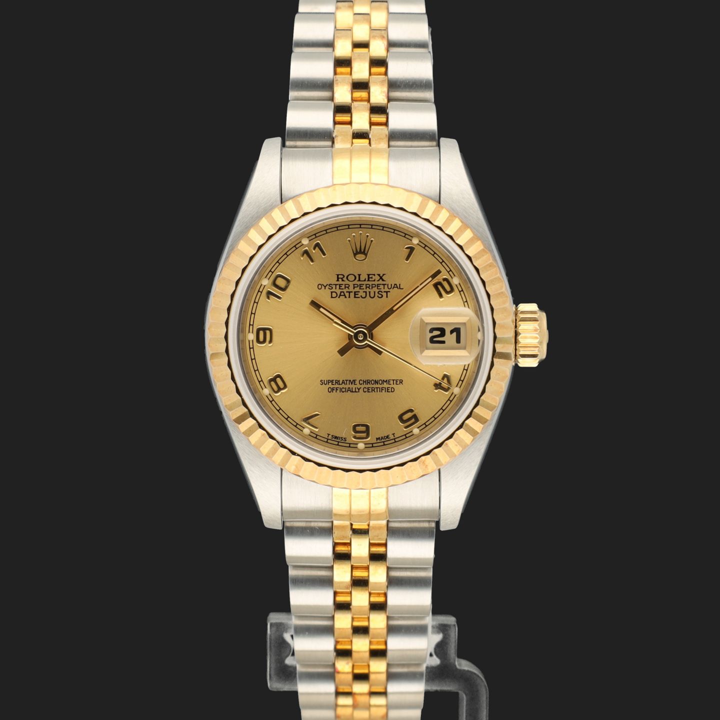 Rolex Lady-Datejust 69173 (1997) - Champagne dial 26 mm Gold/Steel case (2/8)