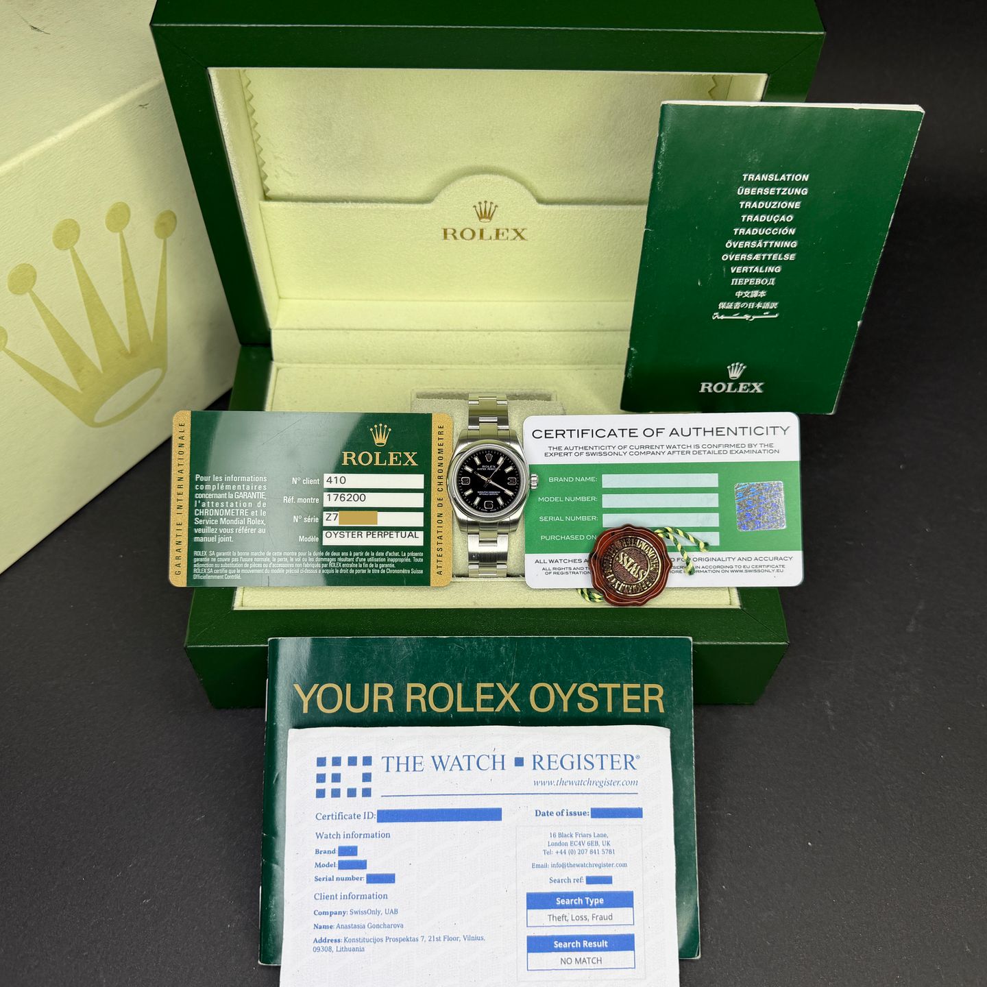 Rolex Oyster Perpetual 26 176200 (2006) - Black dial 26 mm Steel case (3/8)