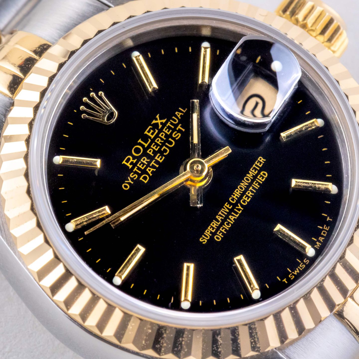 Rolex Lady-Datejust 69173 (1991) - Black dial 26 mm Gold/Steel case (2/8)