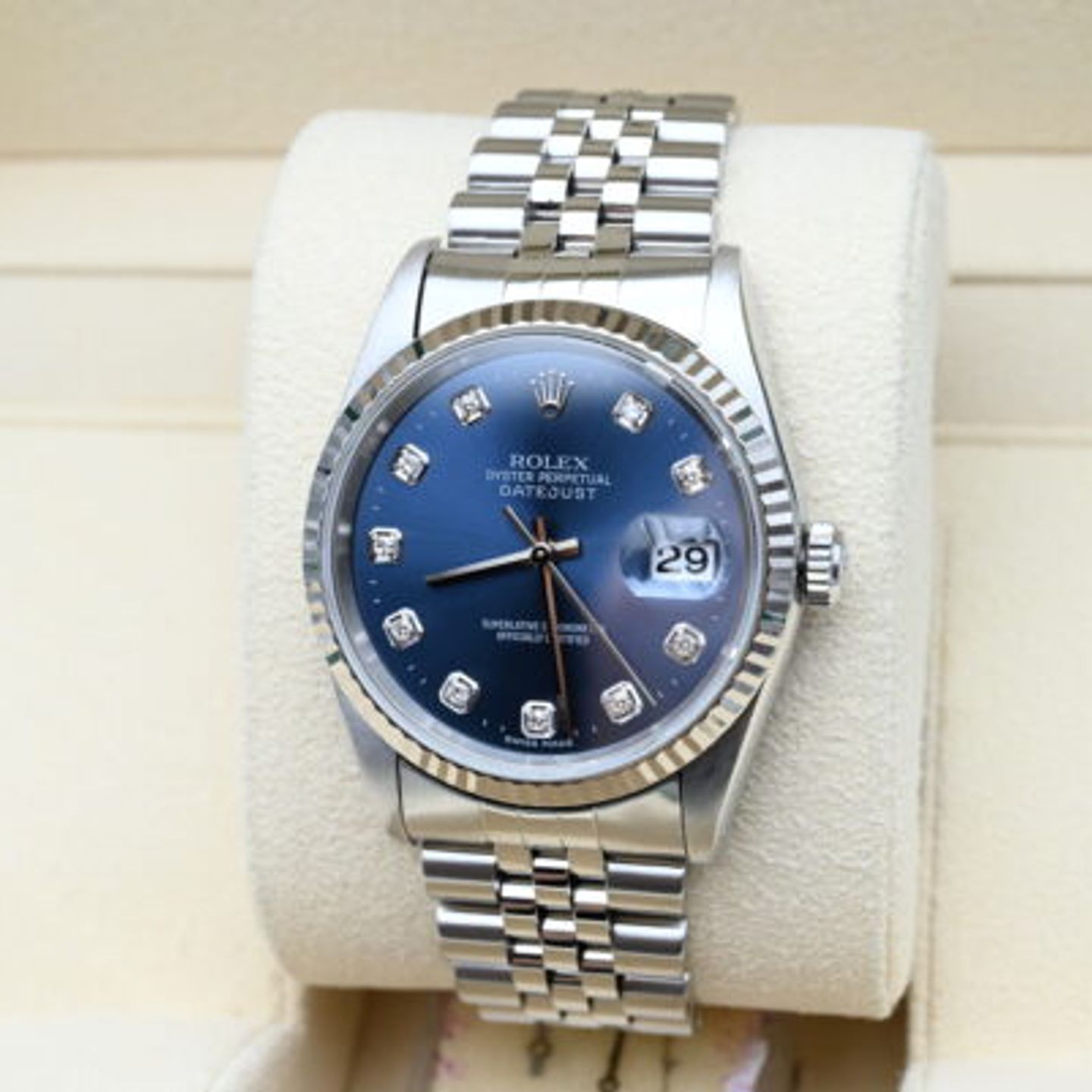 Rolex Datejust 36 16234 (1995) - Blauw wijzerplaat 36mm Staal (7/8)