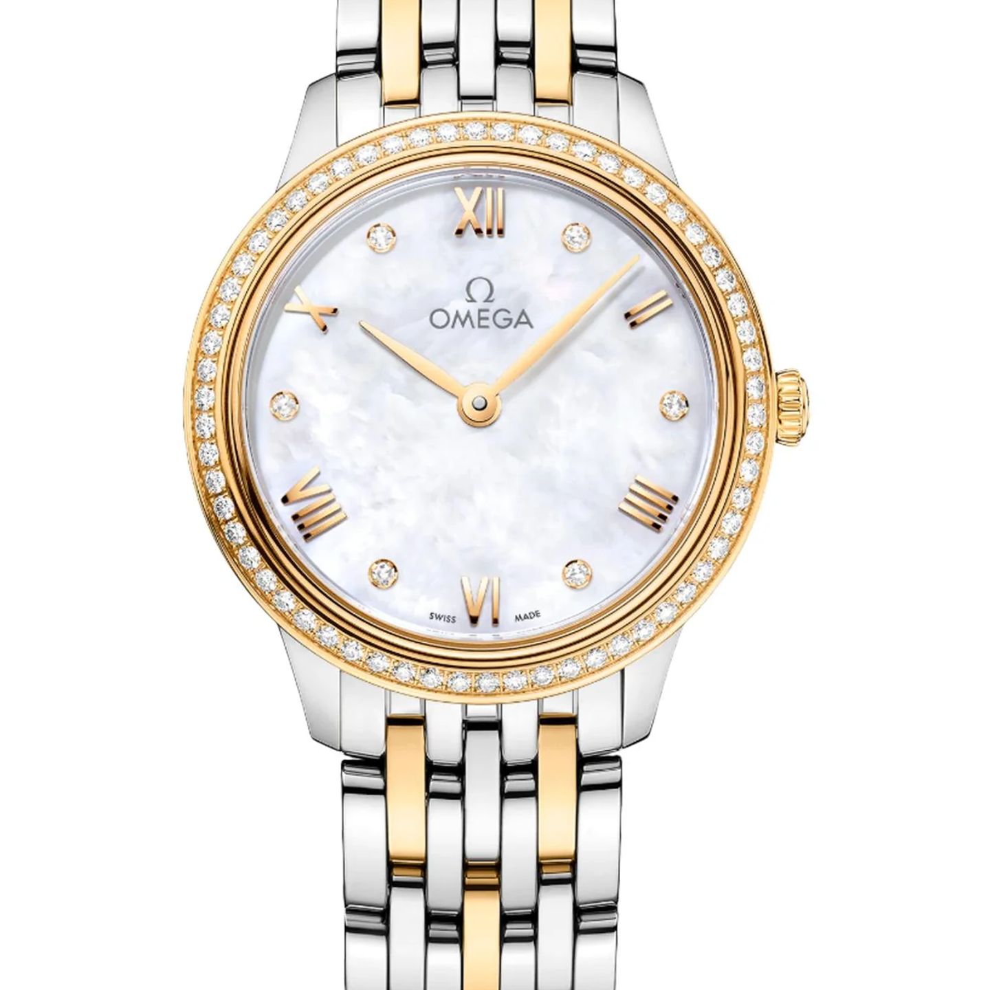 Omega De Ville Prestige 434.25.28.60.55.001 (2026) - Wit wijzerplaat 28mm Goud/Staal (1/1)