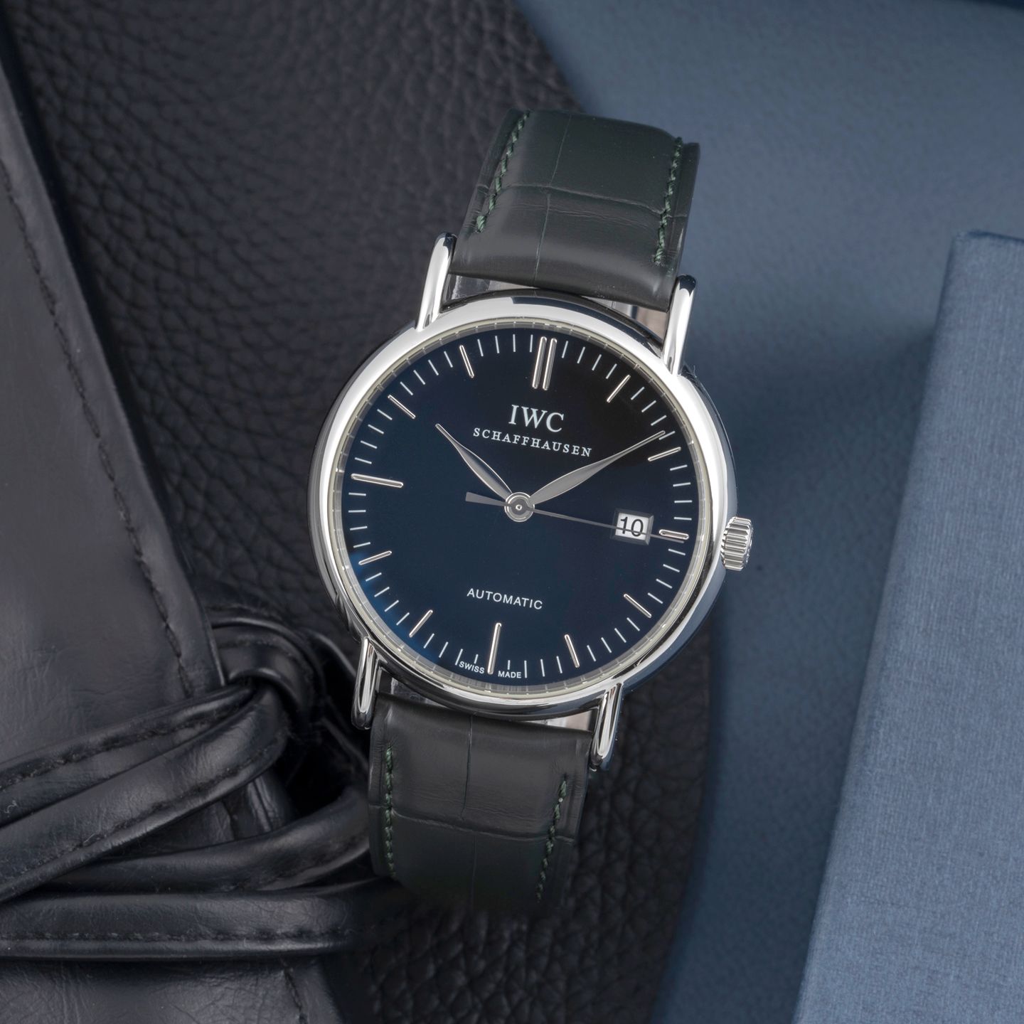 IWC Portofino Automatic IW356308 (Unknown (random serial)) - Black dial 39 mm Steel case (1/8)