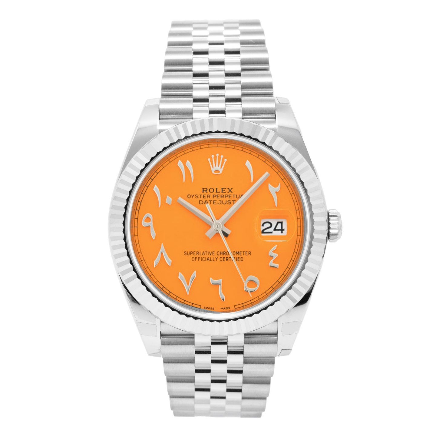 Rolex Datejust 41 126334 (2021) - Oranje wijzerplaat 41mm Staal (1/5)