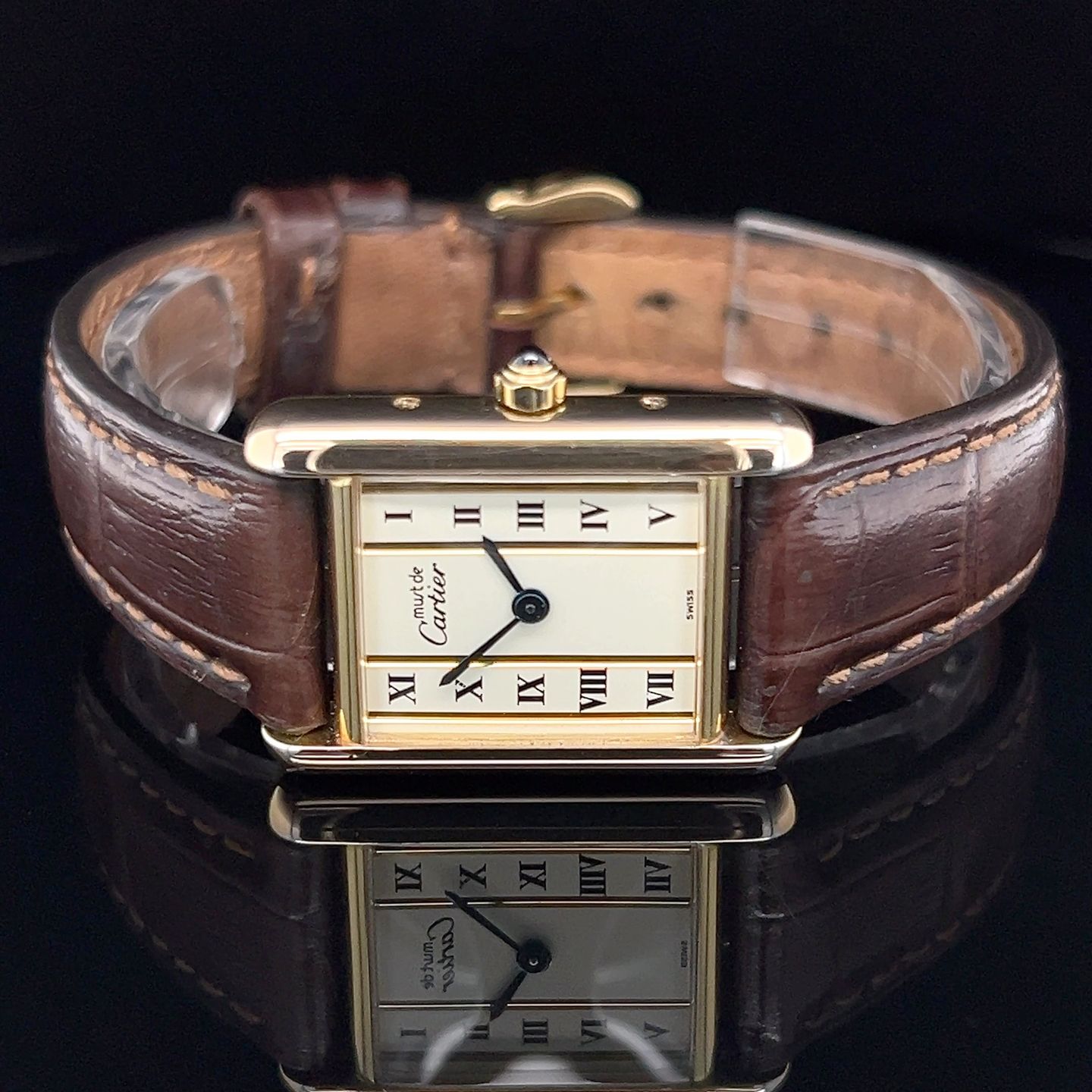 Cartier Tank Vermeil 1613 (Unknown (random serial)) - 20 mm Silver case (7/8)