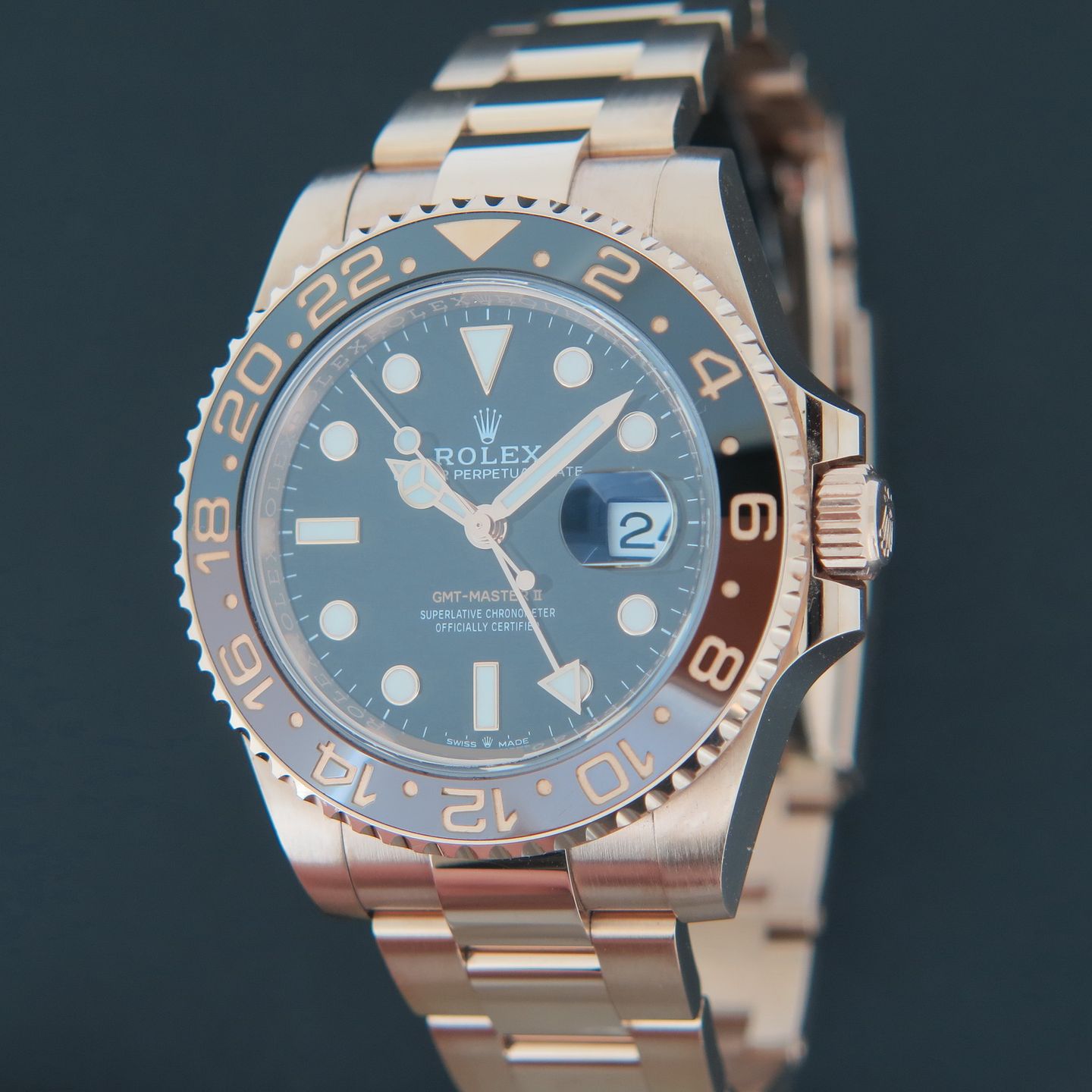 Rolex GMT-Master II 126715CHNR (2018) - Zwart wijzerplaat 40mm Roségoud (1/4)