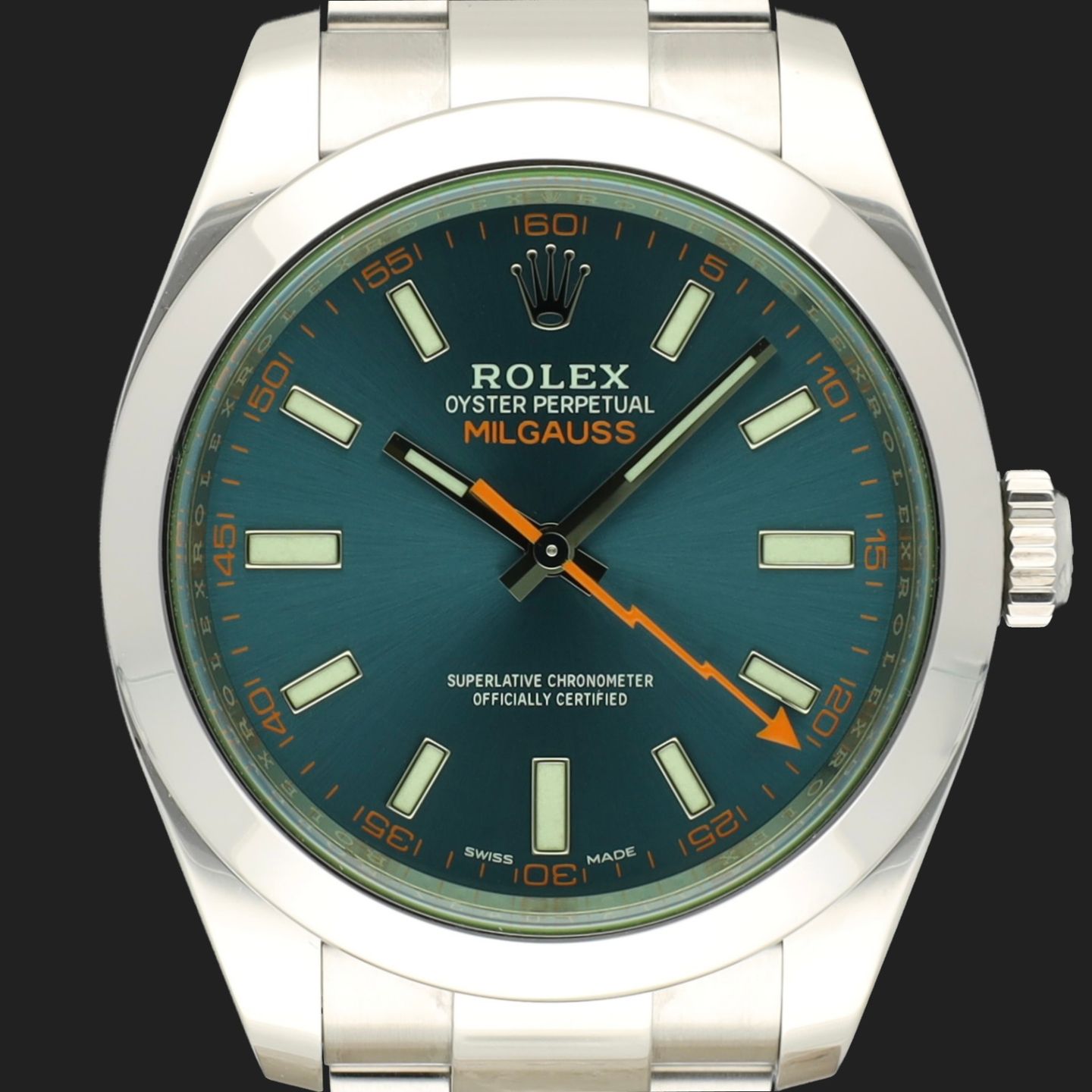 Rolex Milgauss 116400GV (2018) - Blauw wijzerplaat 40mm Staal (2/8)