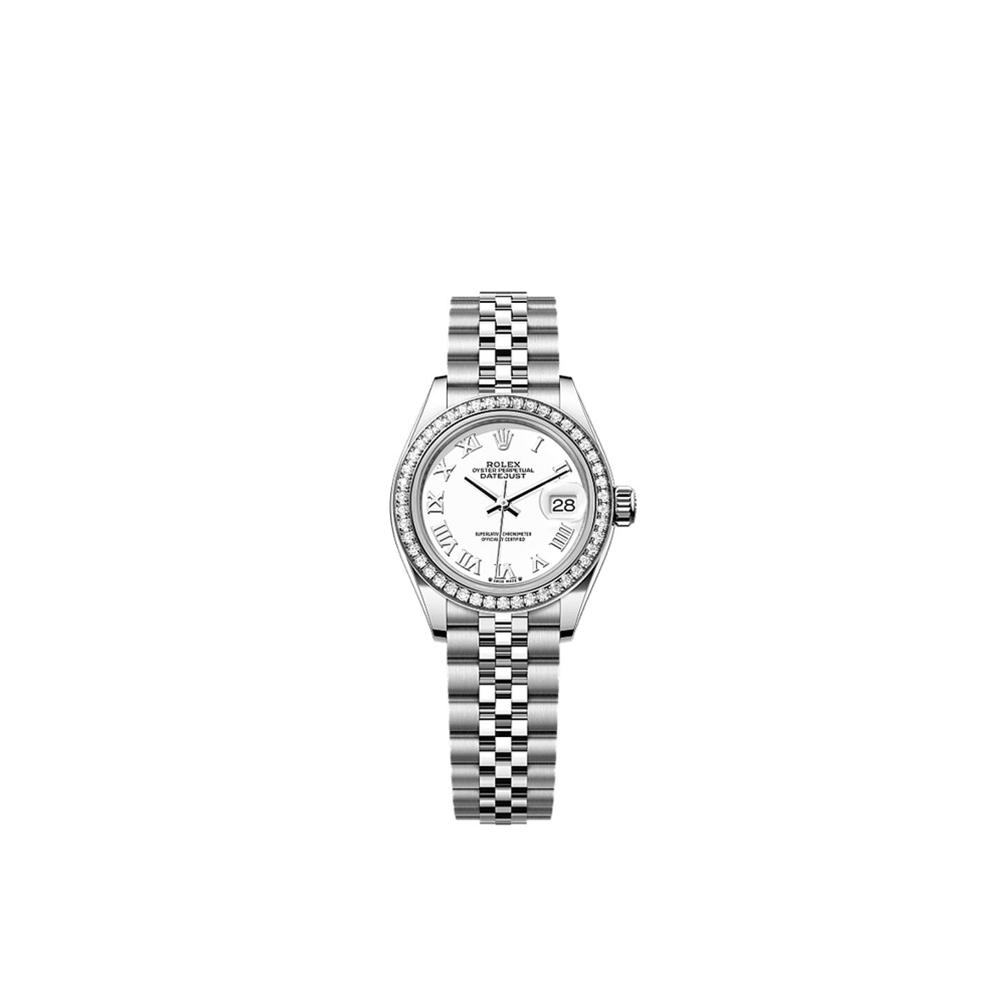 Rolex Lady-Datejust 279384RBR (2025) - Wit wijzerplaat 28mm Staal (1/1)