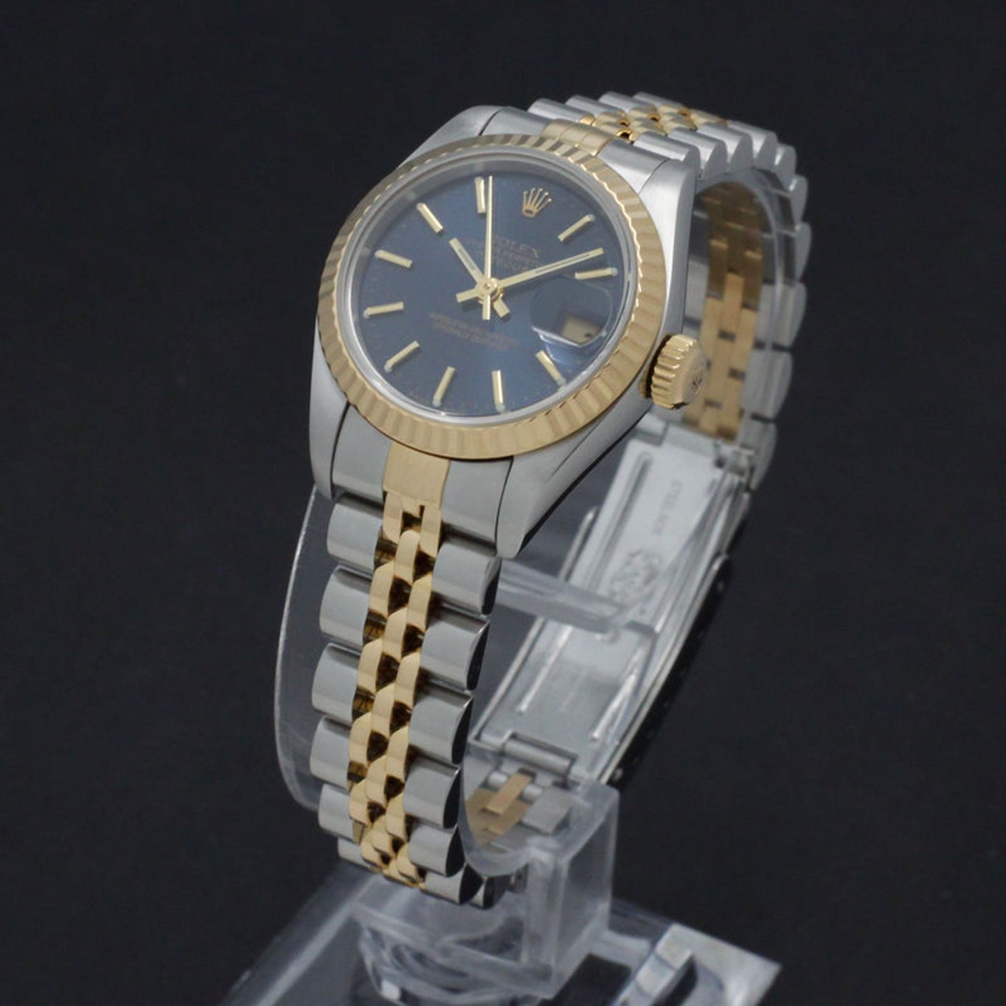 Rolex Lady-Datejust 79173 (2001) - Blue dial 26 mm Gold/Steel case (5/7)