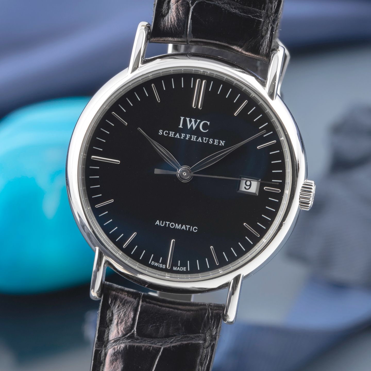 IWC Portofino Automatic IW356305 (2008) - Black dial 39 mm Steel case (3/8)
