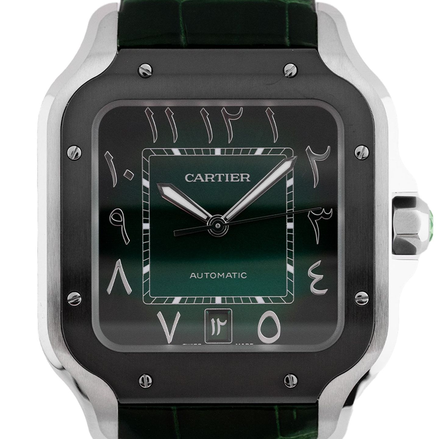 Cartier Santos WSSA0055 (2023) - Green dial 40 mm Steel case (2/4)