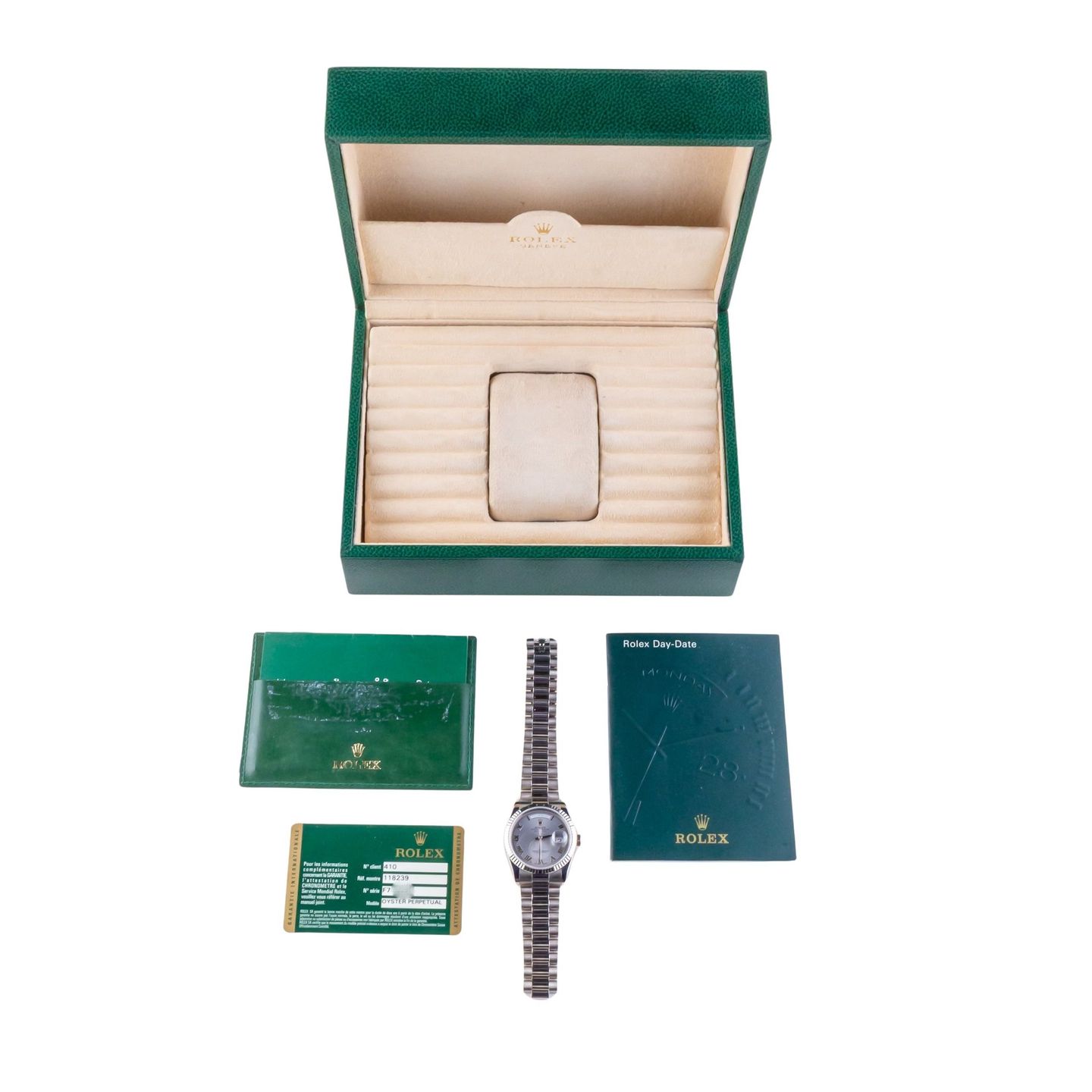 Rolex Day-Date 36 118239 (2005) - Grey dial 36 mm White Gold case (8/8)