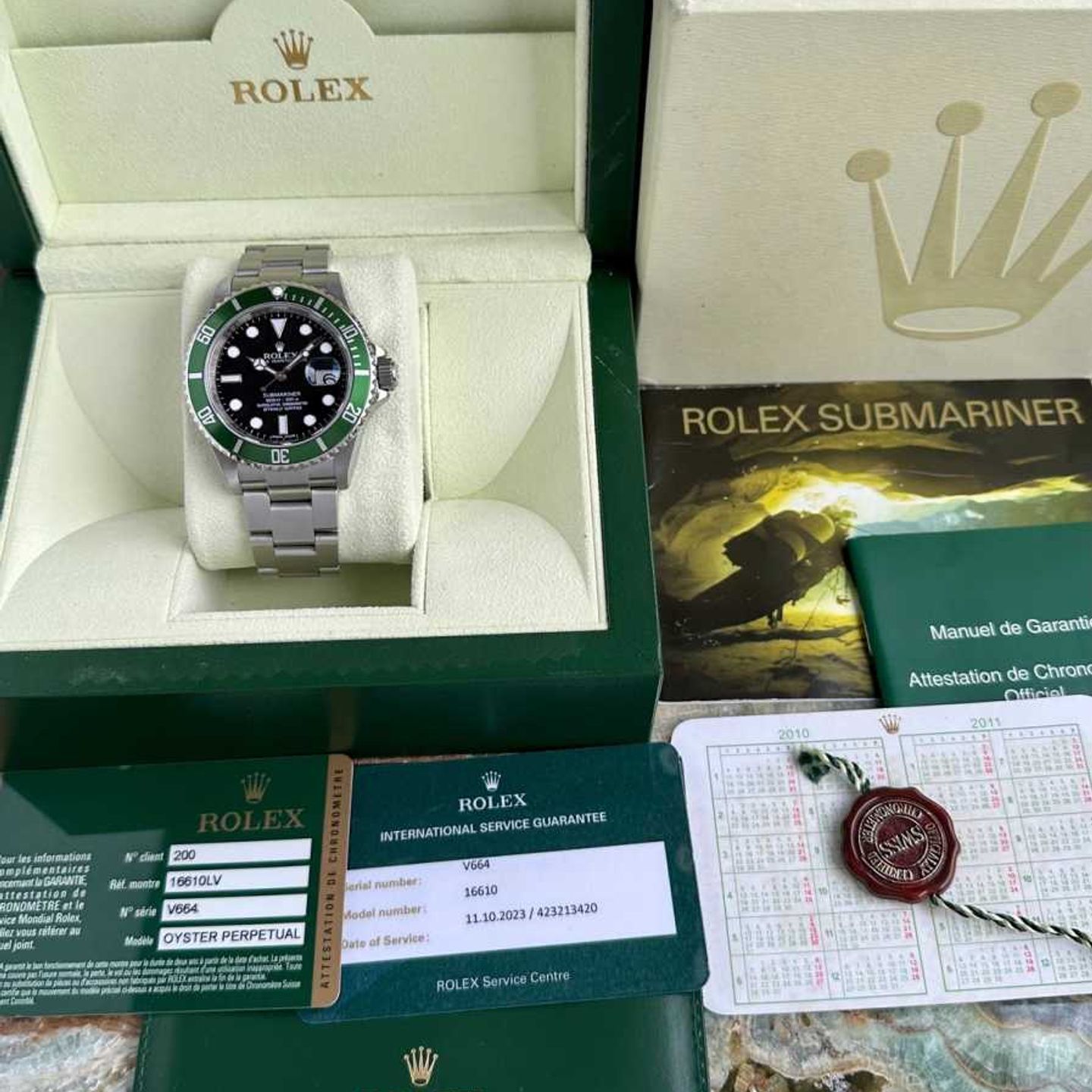 Rolex Submariner Date 16610LV (2009) - Zwart wijzerplaat 40mm Staal (4/8)