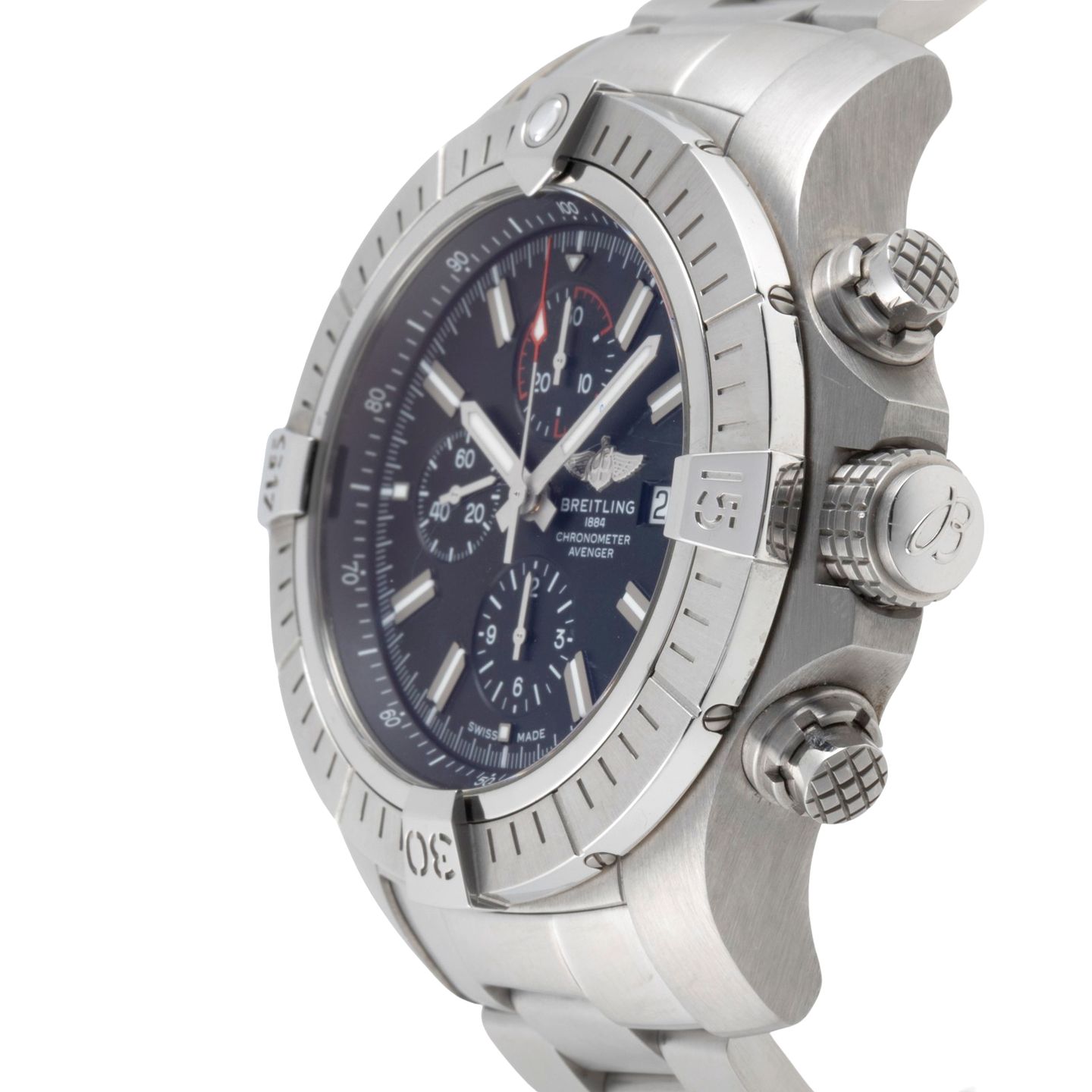 Breitling Super Avenger A13375 (2019) - Black dial 48 mm Steel case (6/8)