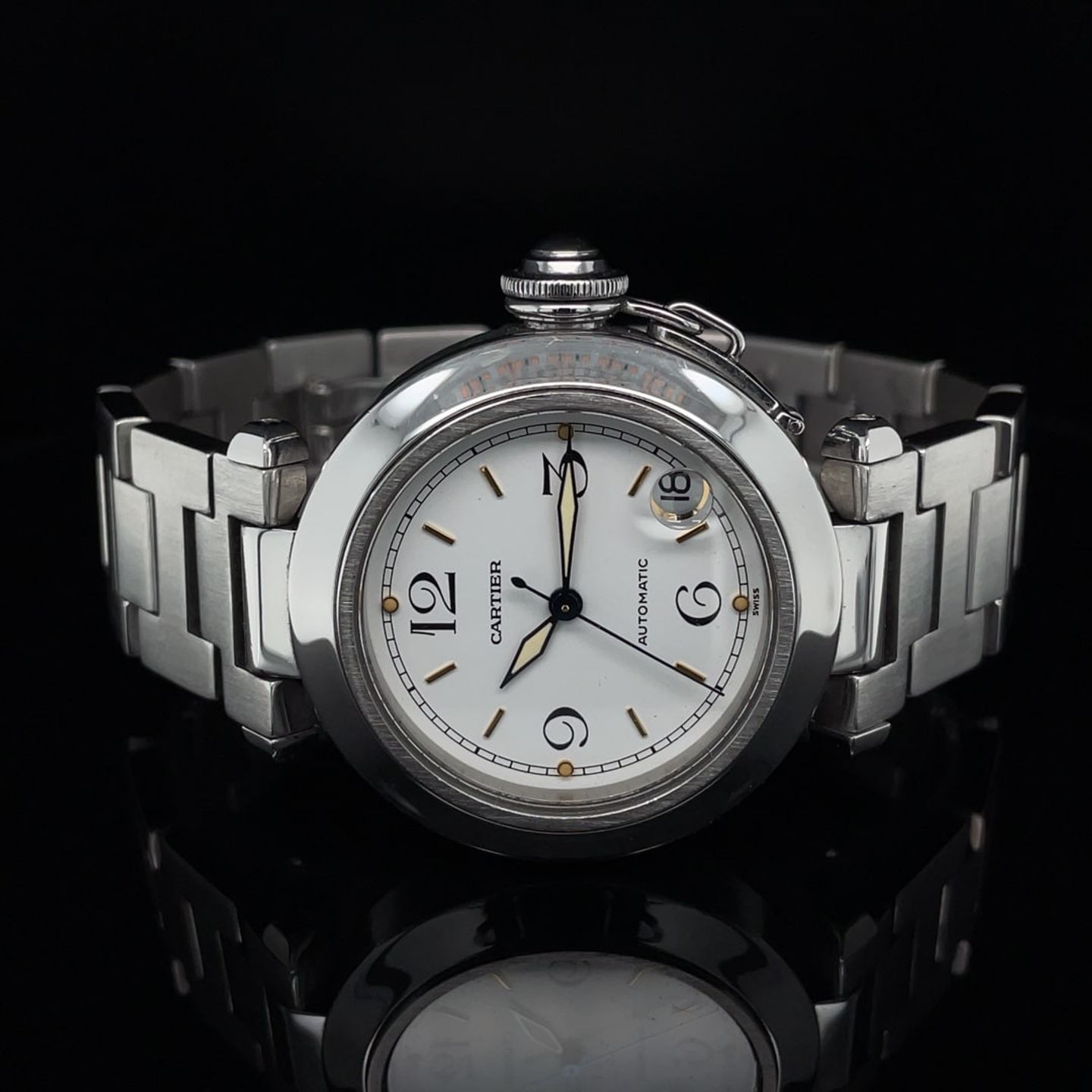 Cartier Pasha C 1031 (Unknown (random serial)) - 35 mm Steel case (1/8)