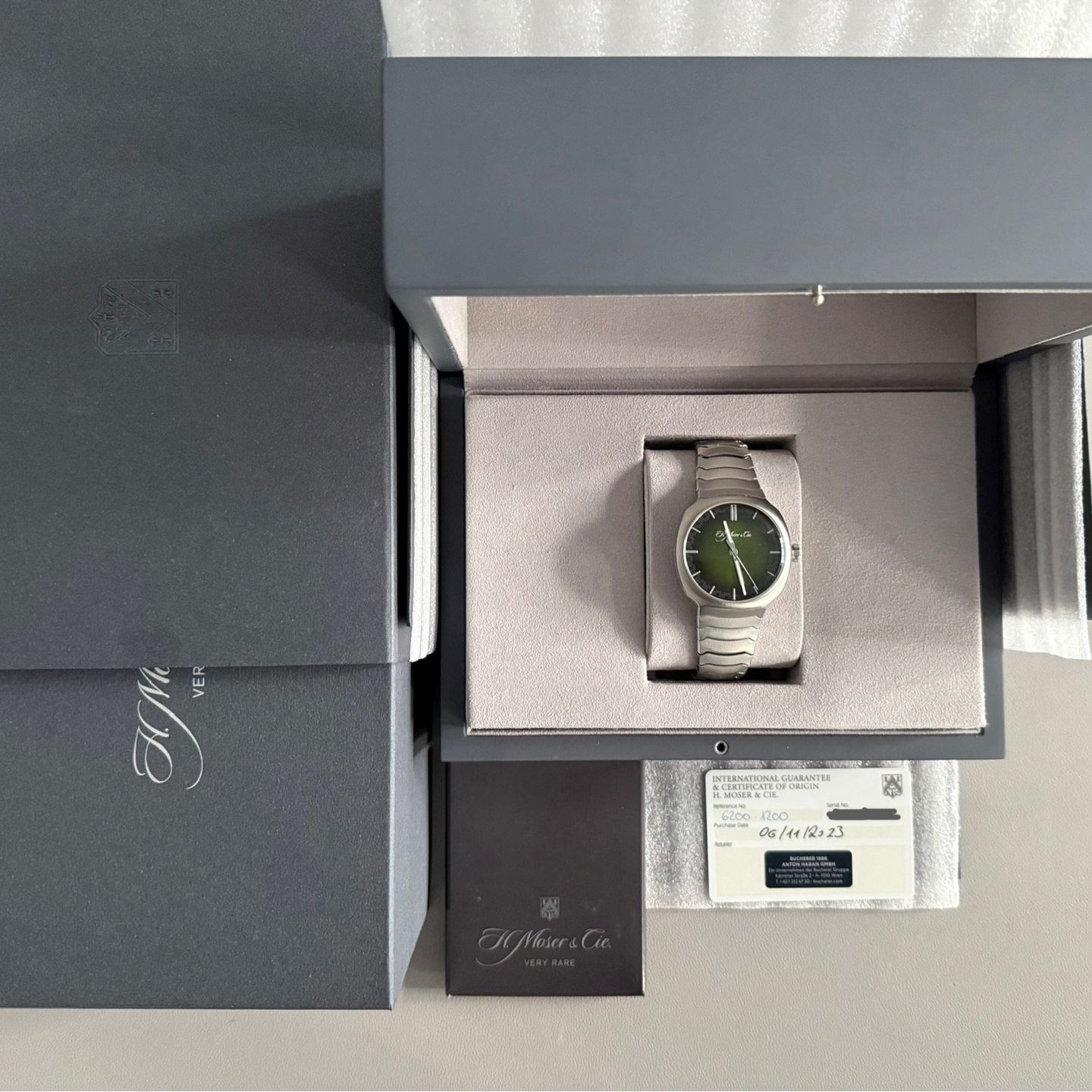 H. Moser & Cie. Unknown 6200-1200 (2023) - Groen wijzerplaat 40mm Staal (8/21)