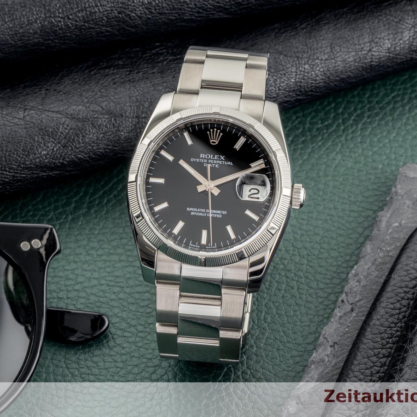 Rolex Oyster Perpetual Date 115210 (2007) - 34mm Staal (1/8)