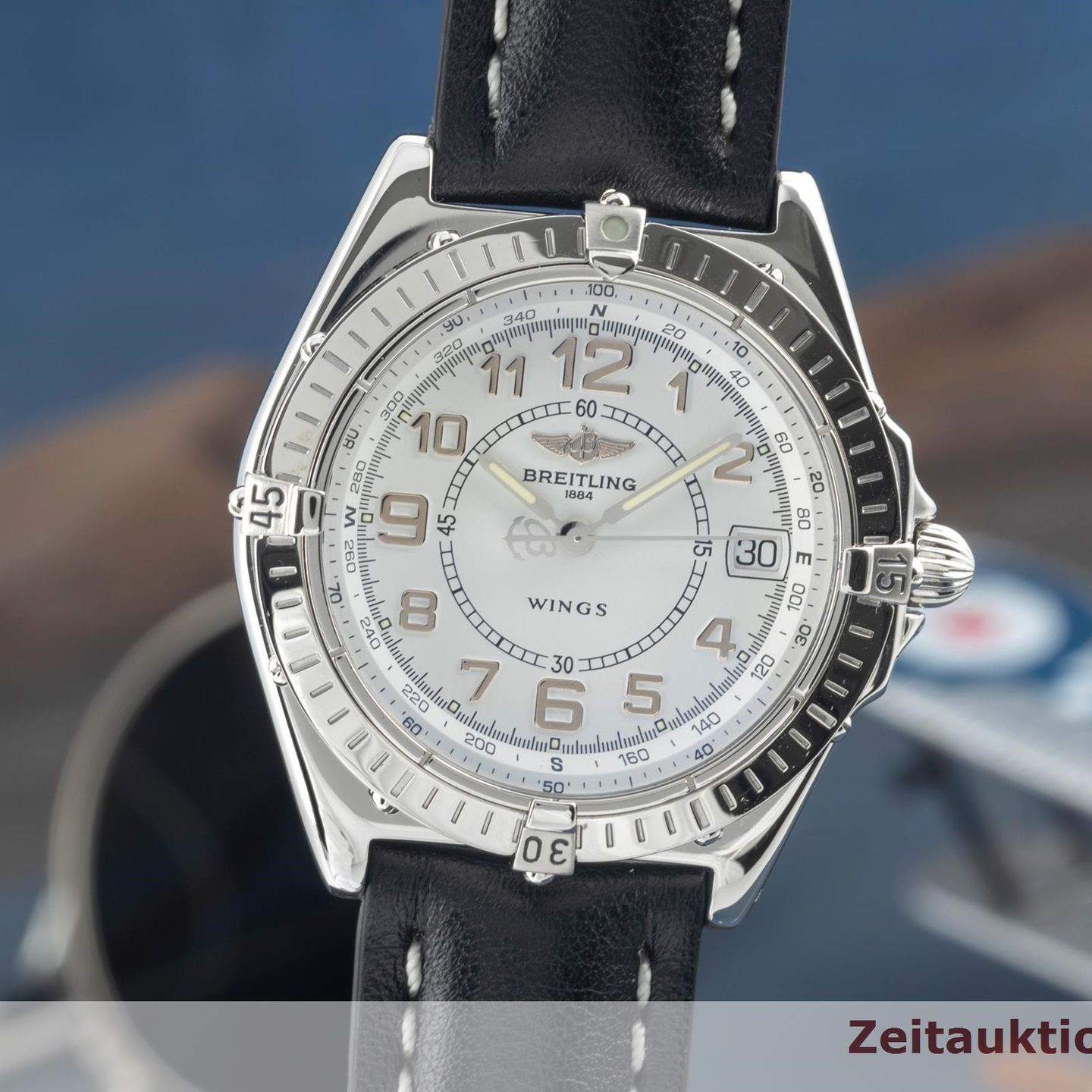 Breitling Wings Lady A66050 (2000) - Silver dial 37 mm Steel case (3/8)
