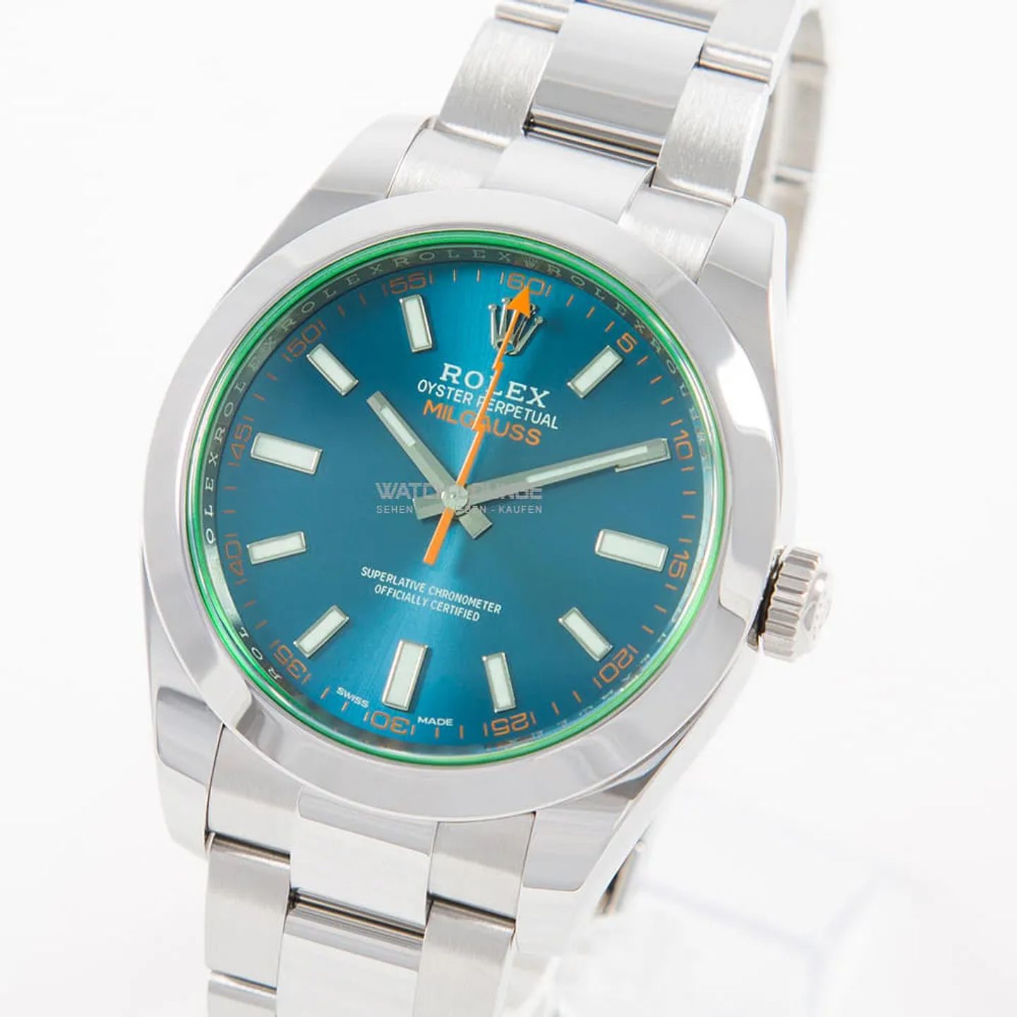 Rolex Milgauss 116400GV (2022) - Blue dial 40 mm Steel case (1/8)