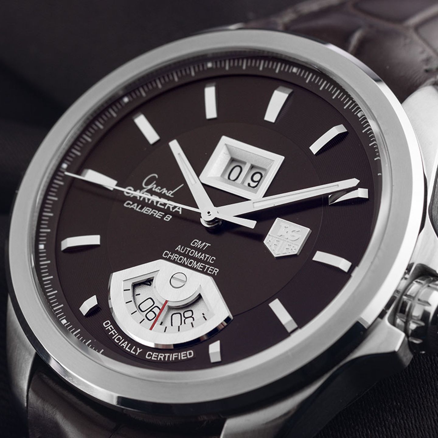 TAG Heuer Grand Carrera WAV5113.FC6230 (2010) - Bruin wijzerplaat 43mm Staal (3/7)