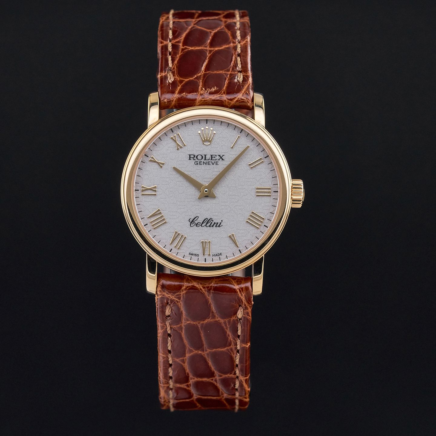 Rolex Cellini 6110 (Onbekend (willekeurig serienummer)) - Zilver wijzerplaat 26mm Geelgoud (3/7)