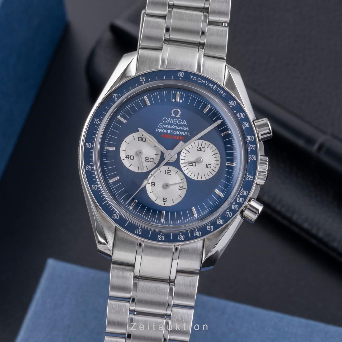 Omega Speedmaster Professional Moonwatch 3565.80.00 (Unknown (random serial)) - Blue dial 42 mm Steel case (1/8)