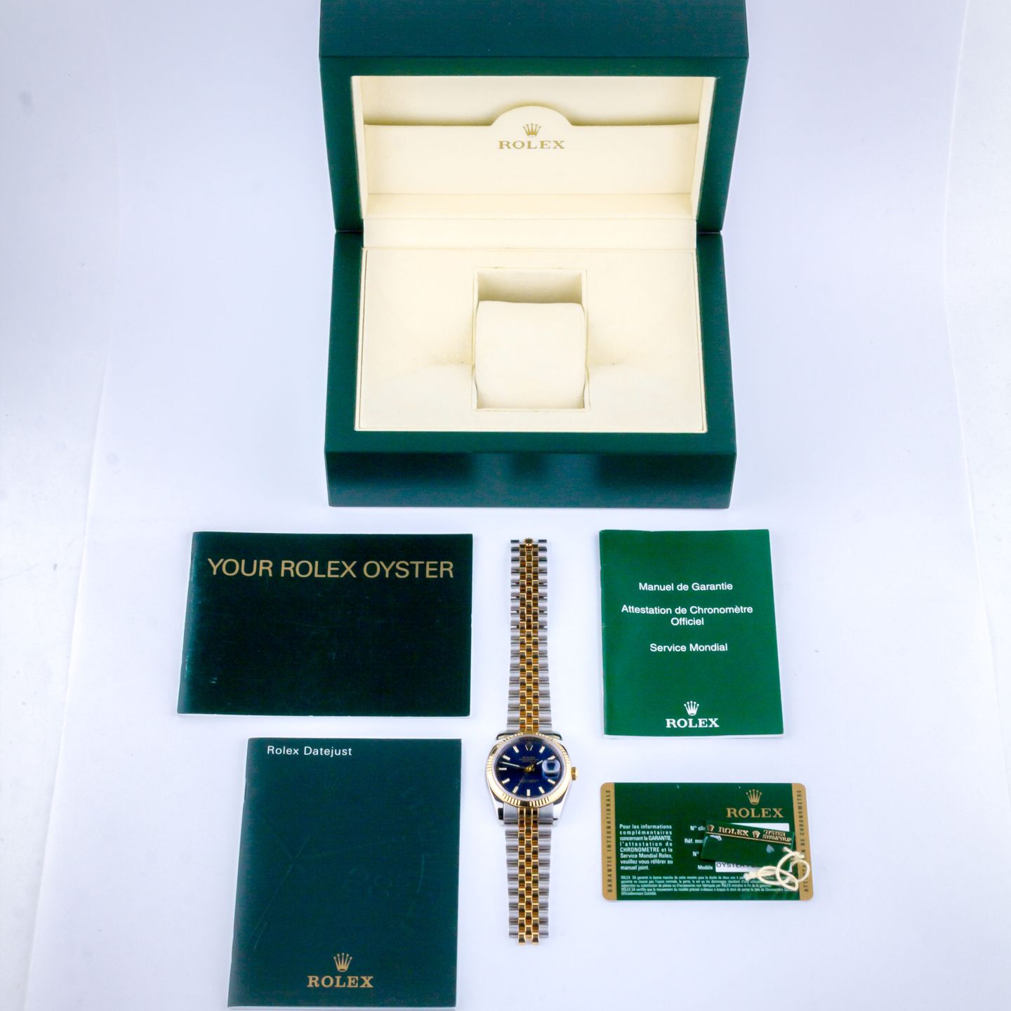 Rolex Datejust 36 116233 (2009) - Blue dial 36 mm Gold/Steel case (8/8)