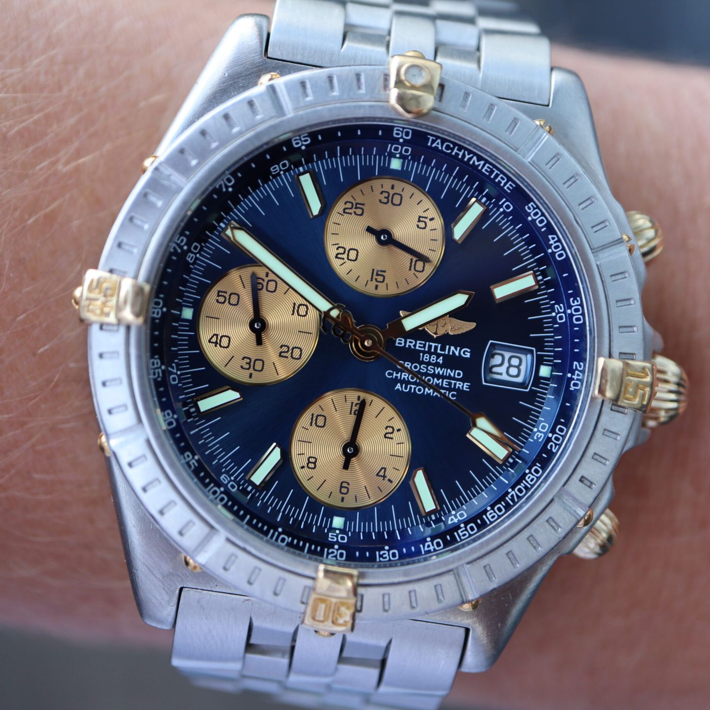 Breitling Crosswind Chronograph B13355 (2003) - 43mm Staal (1/8)