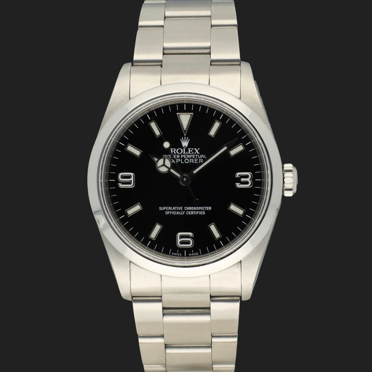 Rolex Explorer 14270 (1999) - Zwart wijzerplaat 36mm Staal (3/8)