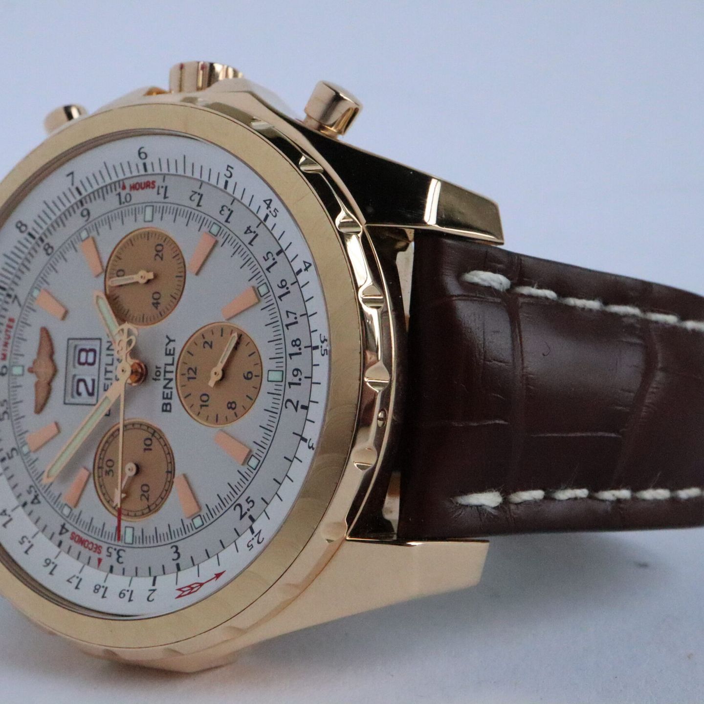 Breitling Bentley 6.75 H44363 (2006) - White dial 48 mm Rose Gold case (3/8)