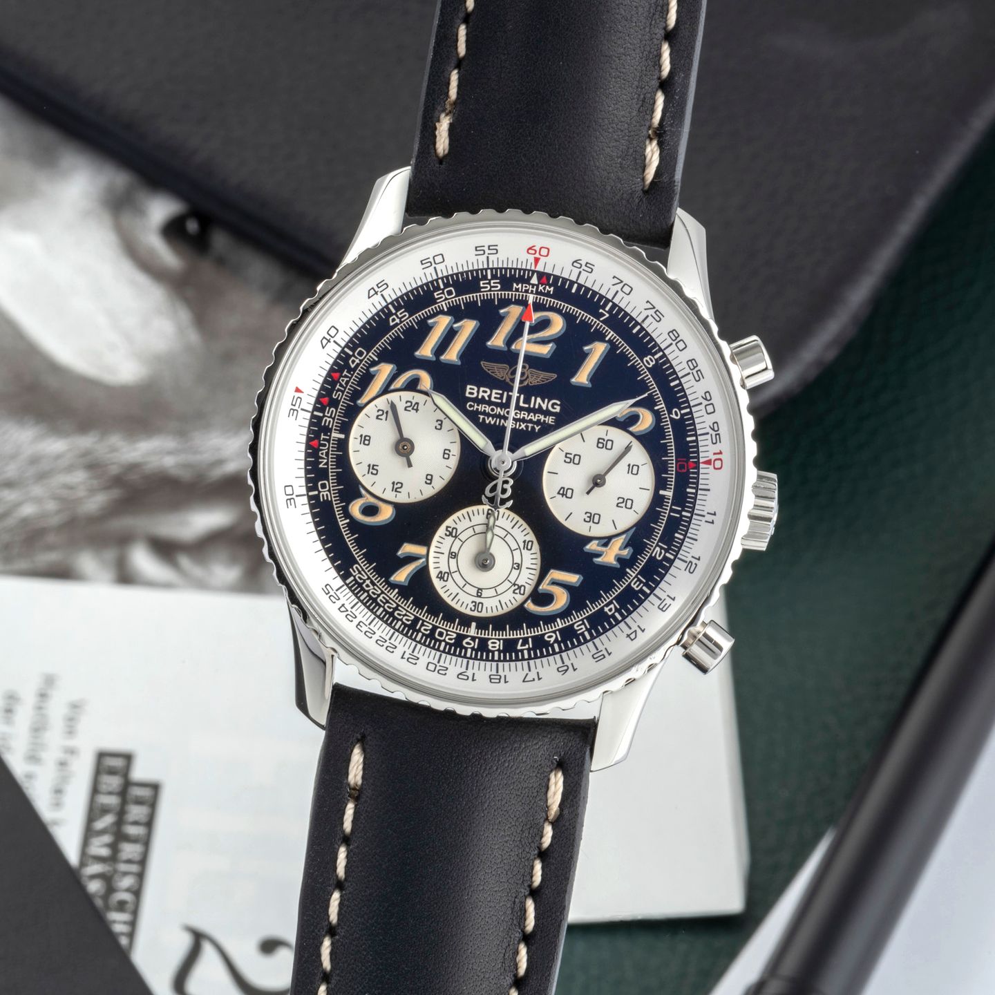 Breitling Navitimer A39022.1 (1999) - Zwart wijzerplaat 42mm Staal (3/8)