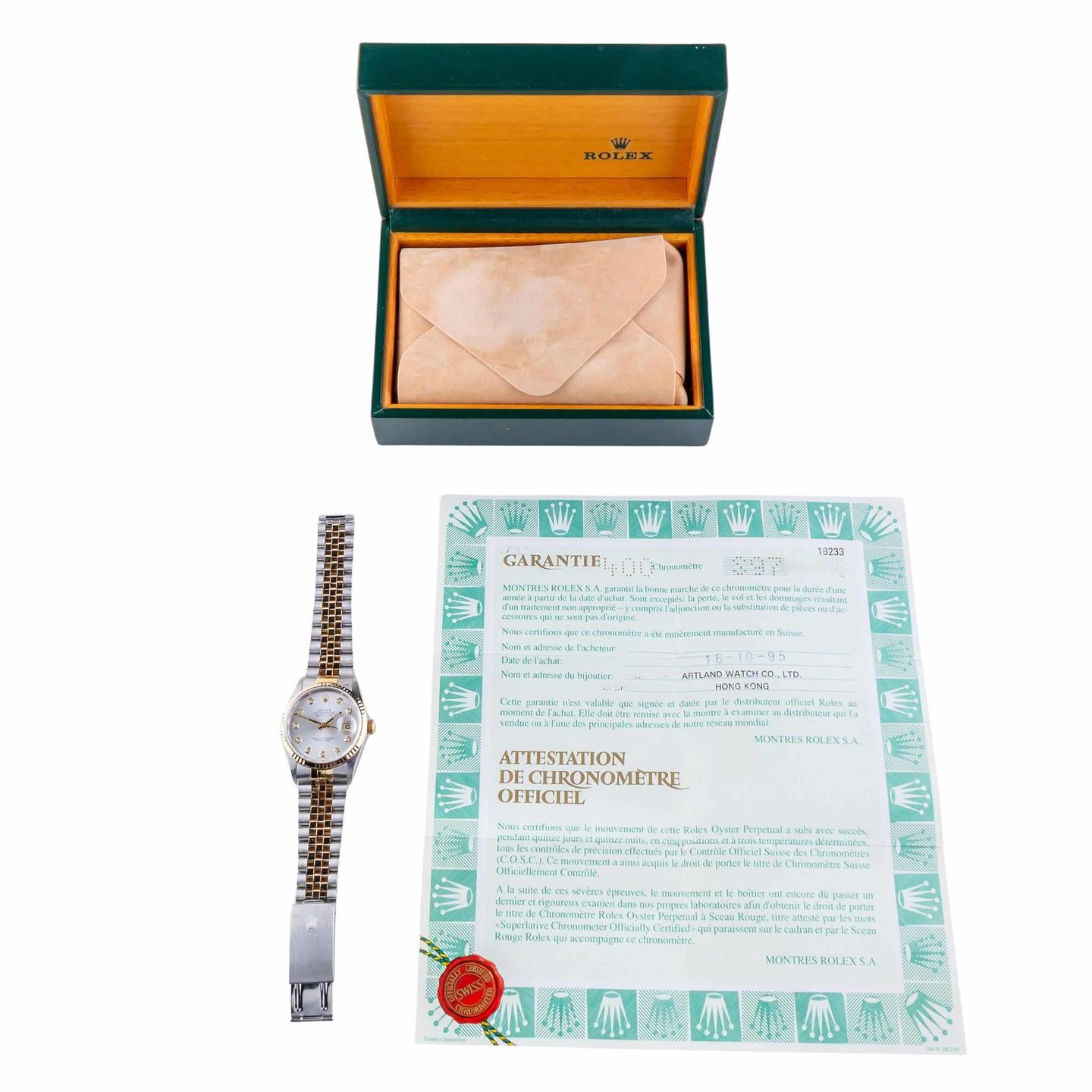 Rolex Datejust 36 16233 (1994) - Silver dial 36 mm Gold/Steel case (8/8)