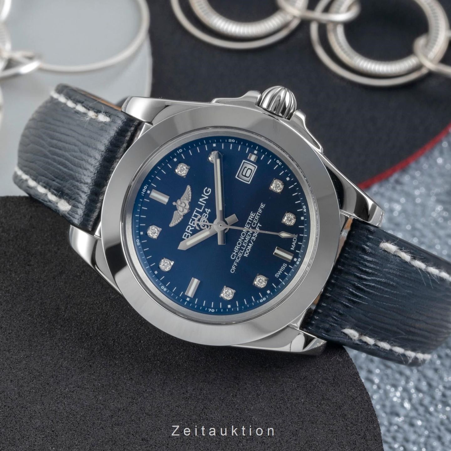 Breitling Galactic 32 W7133012/C966/164S (Unknown (random serial)) - Blue dial 32 mm Steel case (2/8)