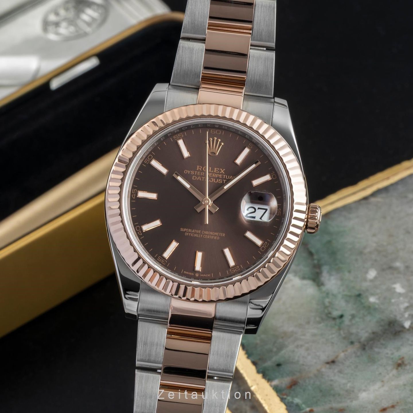 Rolex Datejust 41 126331 (Unknown (random serial)) - Brown dial 41 mm Gold/Steel case (1/8)