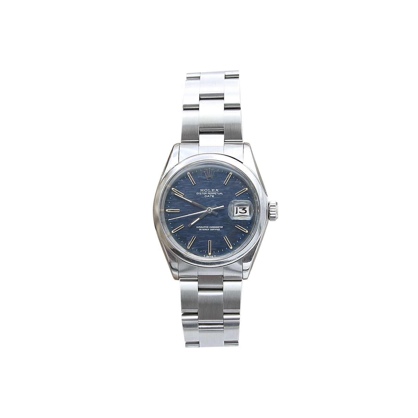 Rolex Oyster Perpetual Date 1500 (Unknown (random serial)) - Blue dial 34 mm Steel case (1/7)