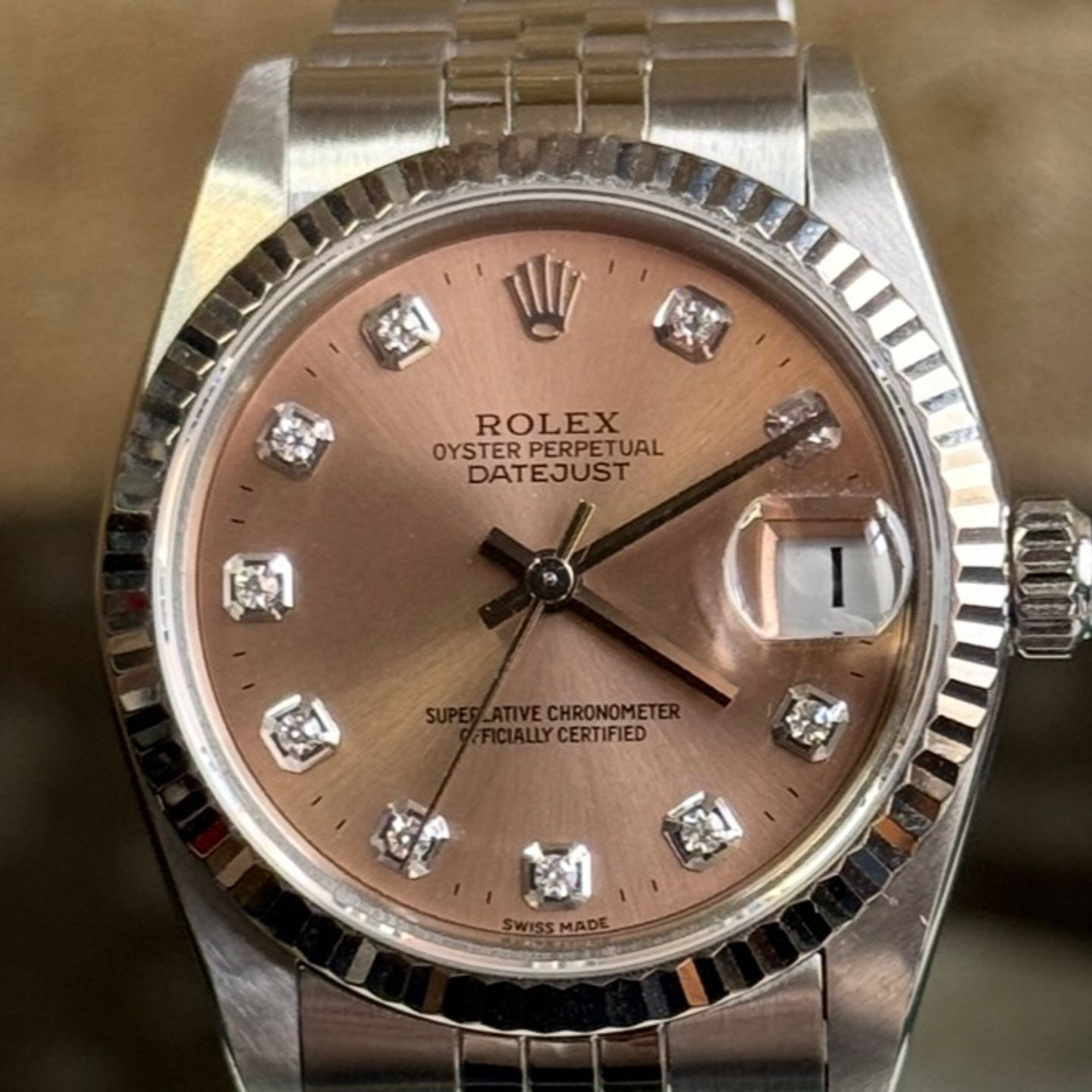 Rolex Datejust 31 78274 (2000) - Pink dial 31 mm Steel case (7/8)